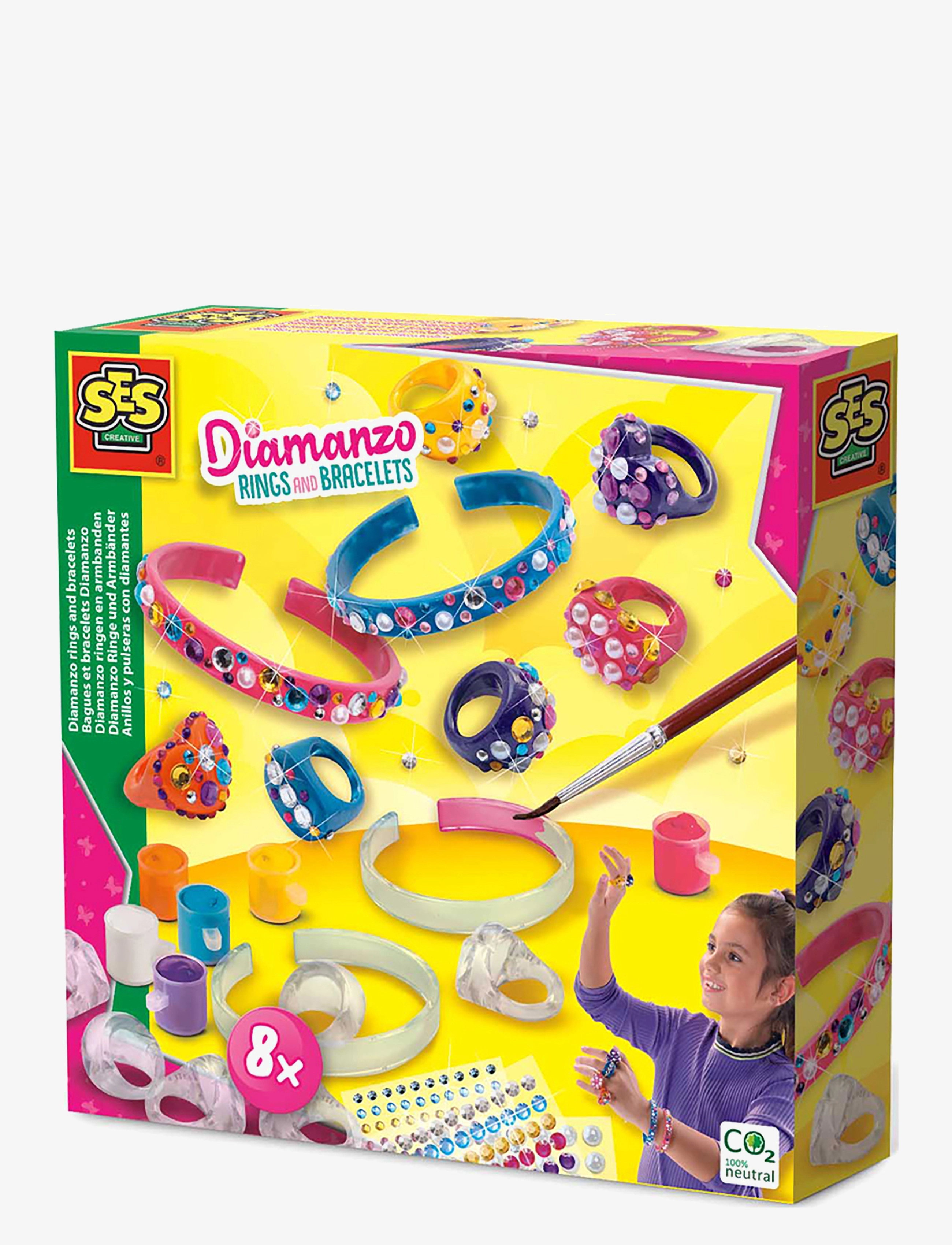 SES Creative Diamanzo Rings And Bracelets, One Size, Craft, Mehrfarbig/gemustert - Jewellery & Accessories, Kinder