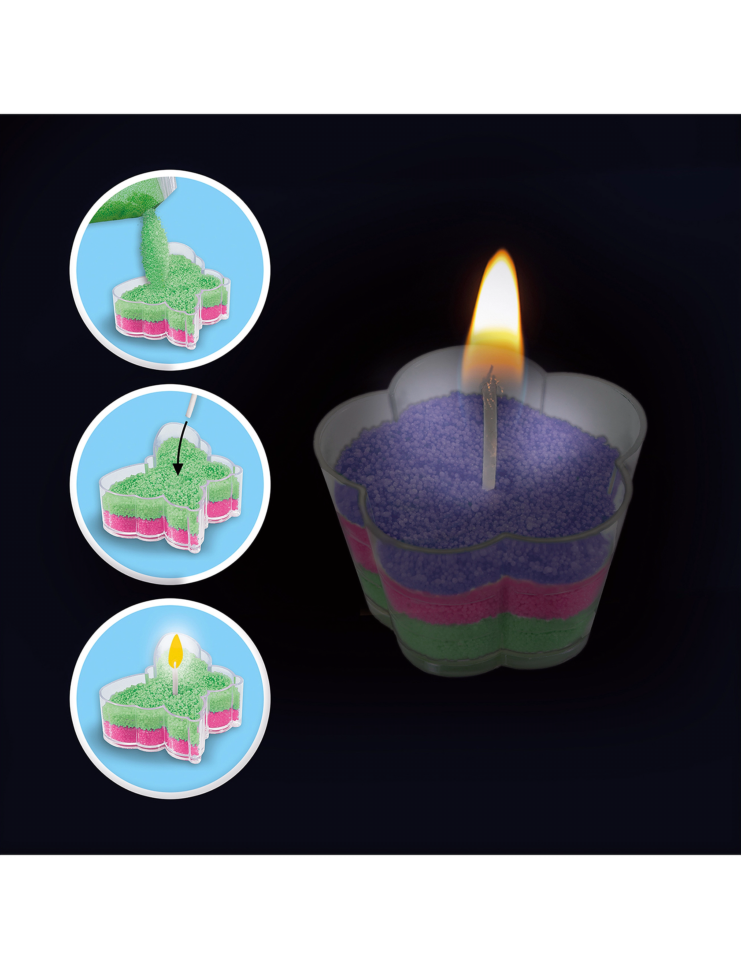 SES Creative Sand Wax Candles - Flowers And Butterflies, One Size, Multi/patterned, Håndværk > Håndværkssæt, Børn