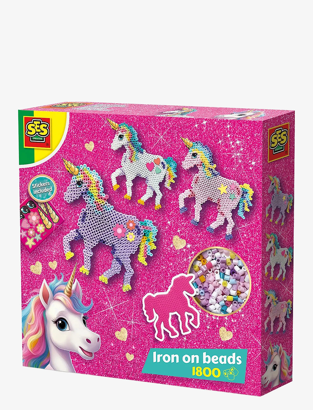 SES Creative - Iron on Beads - Unicorn - föndursett - multi - 1