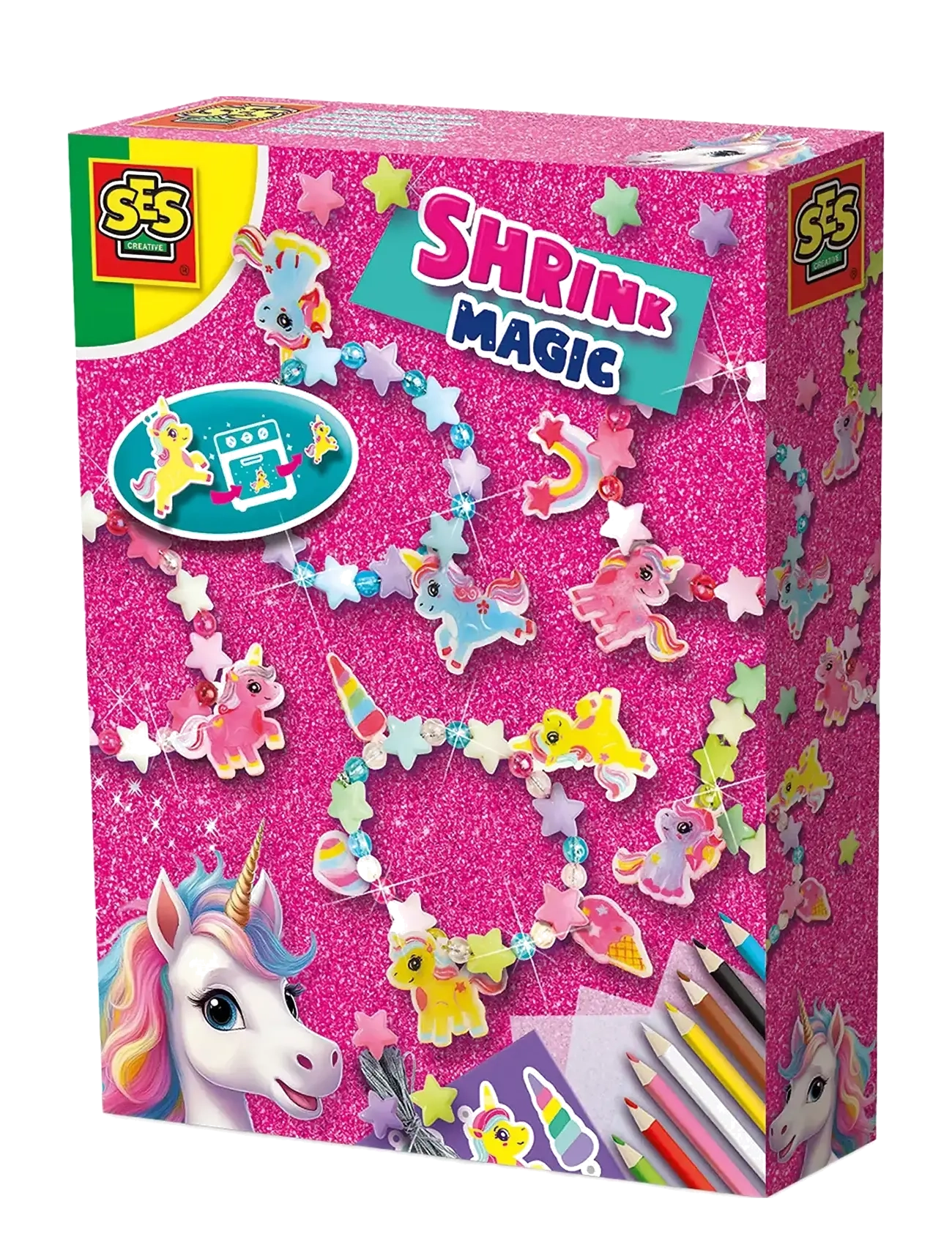 SES Creative Shrink Film - Unicorn Charm Bracelets - Mänguasjad - MULTI / multi