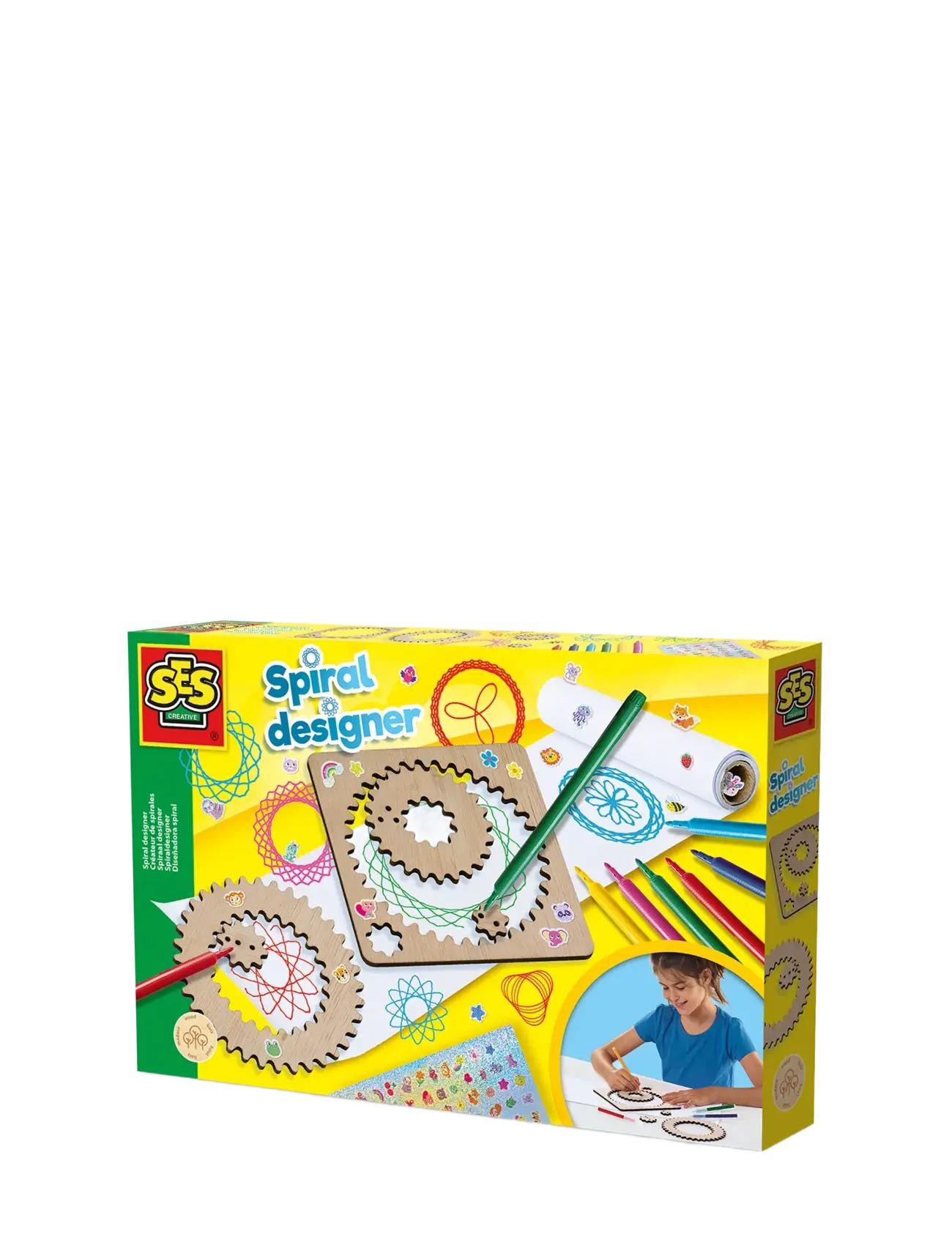 SES Creative Spiral Designer Set - Wooden Wheels - Loovus - NATURE / multi