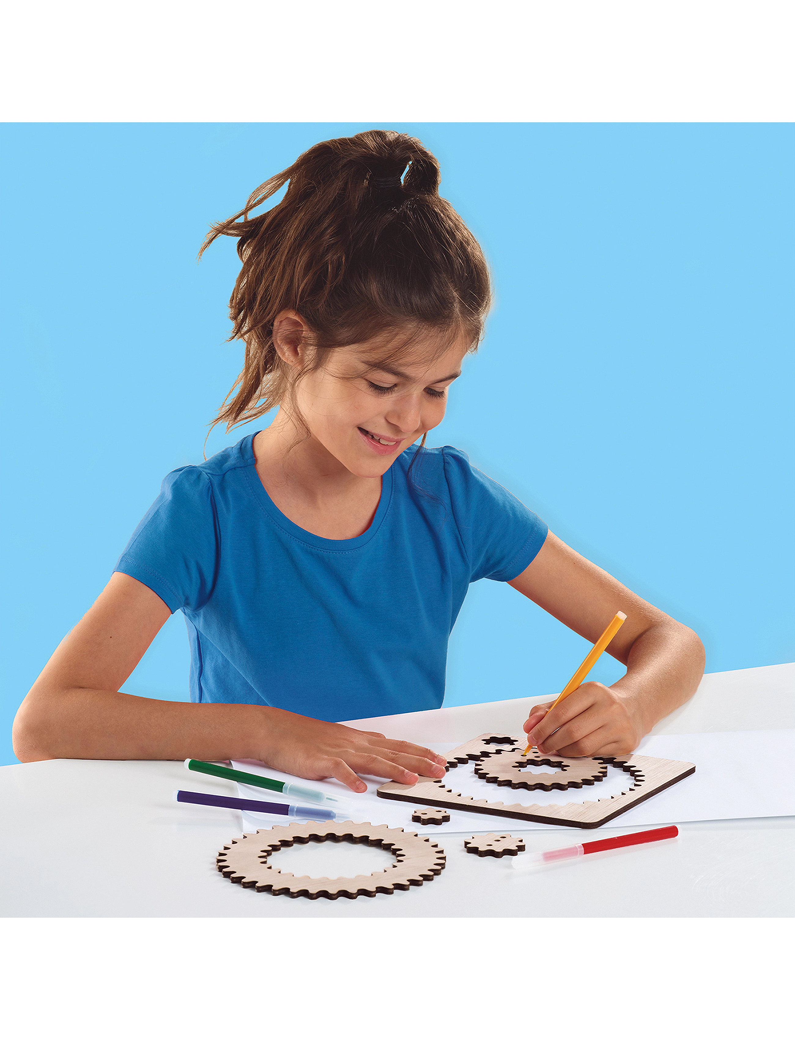 SES Creative Spiral Designer Set Wooden Wheels, One Size, Craft, Mehrfarbig/gemustert - Craft Sets, Kinder
