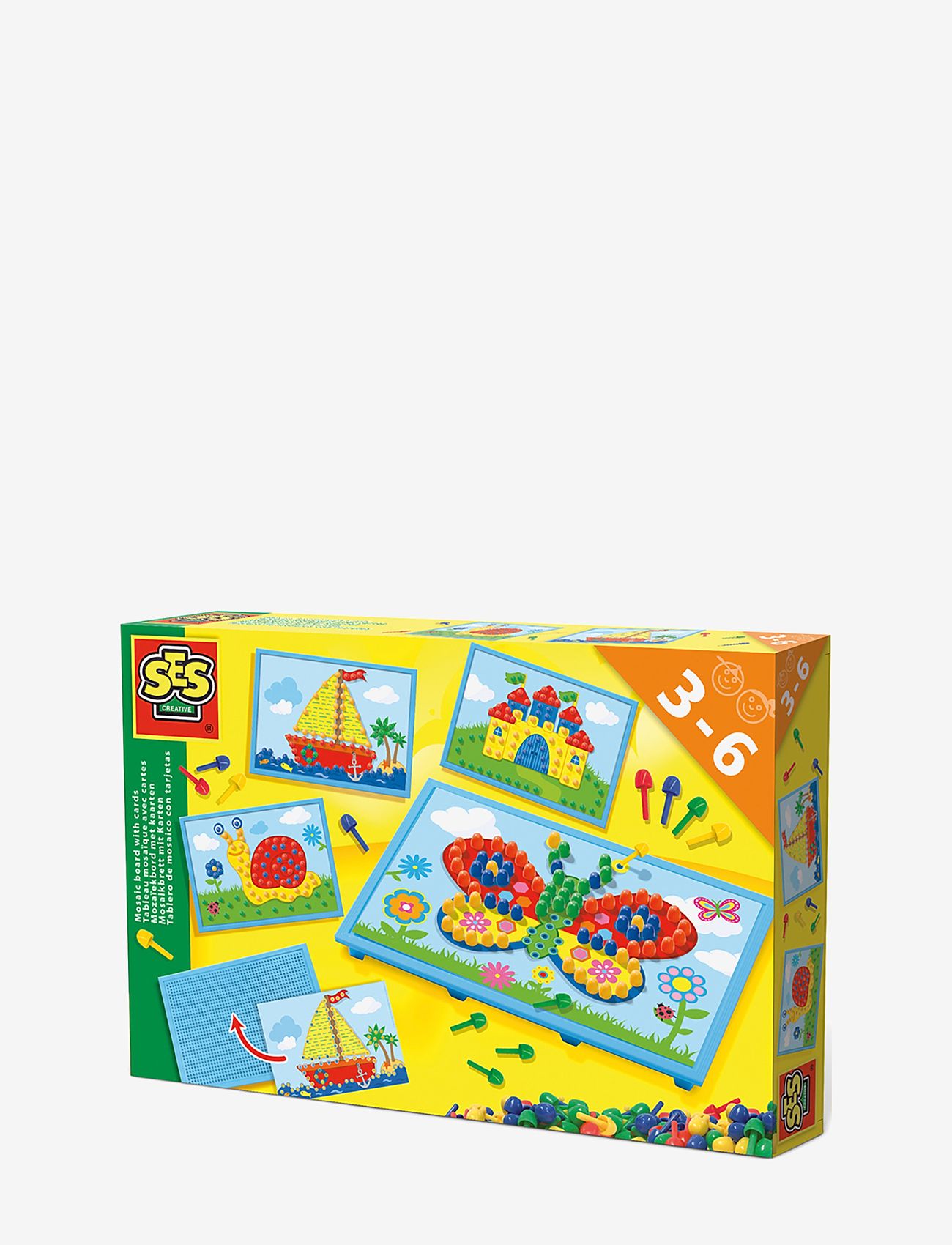 SES Creative - Mosaic pin board with illustrated cards - multi - 0