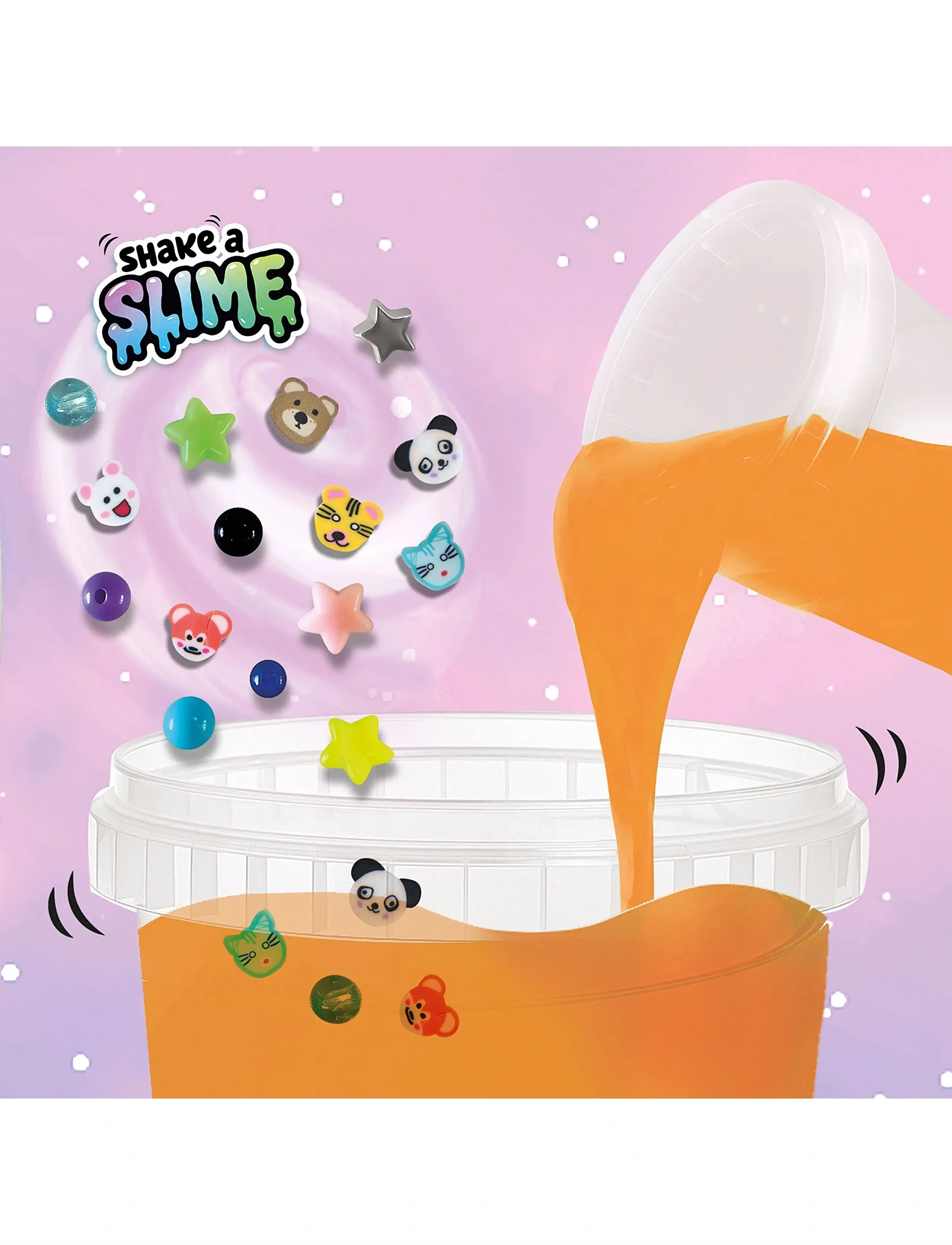 SES Creative Shake-A-Slime Party Animals, Slime, Orange, Str: ONE SIZE