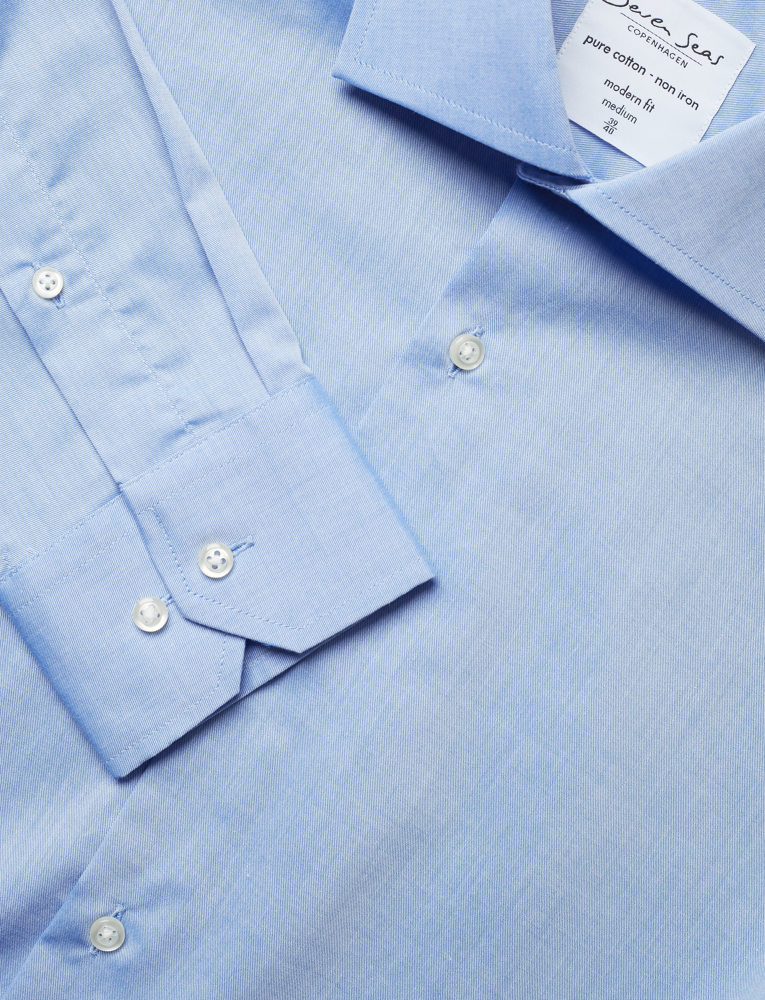 Seven Seas Copenhagen - SEVEN SEAS Fine Twill | modern - kostymskjortor - light blue - 3