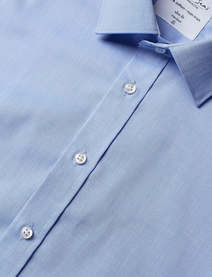 Seven Seas Copenhagen - SEVEN SEAS Fine Twill | slim - formal shirts - light blue - 3