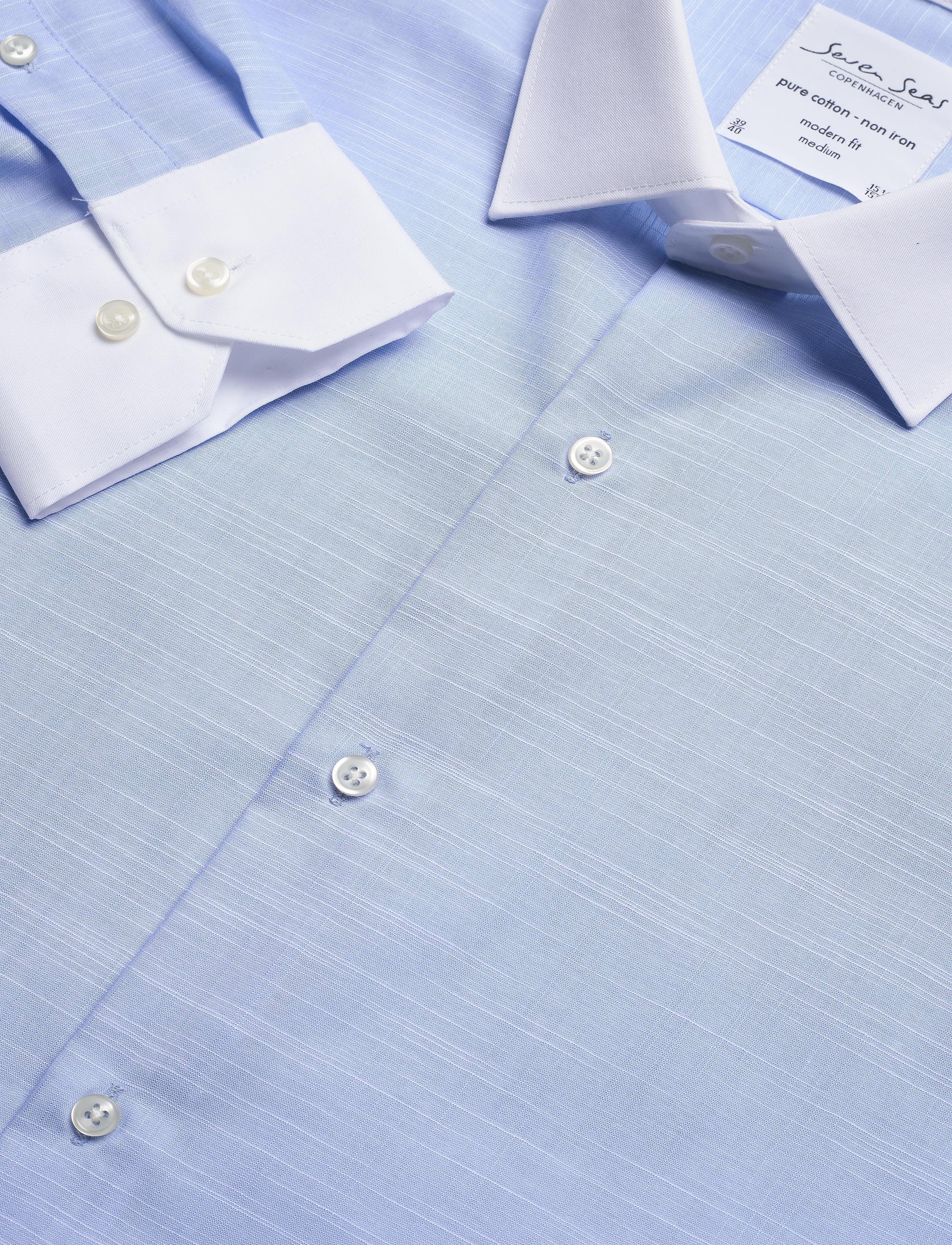Seven Seas Copenhagen - CLOUDY W/FINE TWILL WHITE - light blue - 2