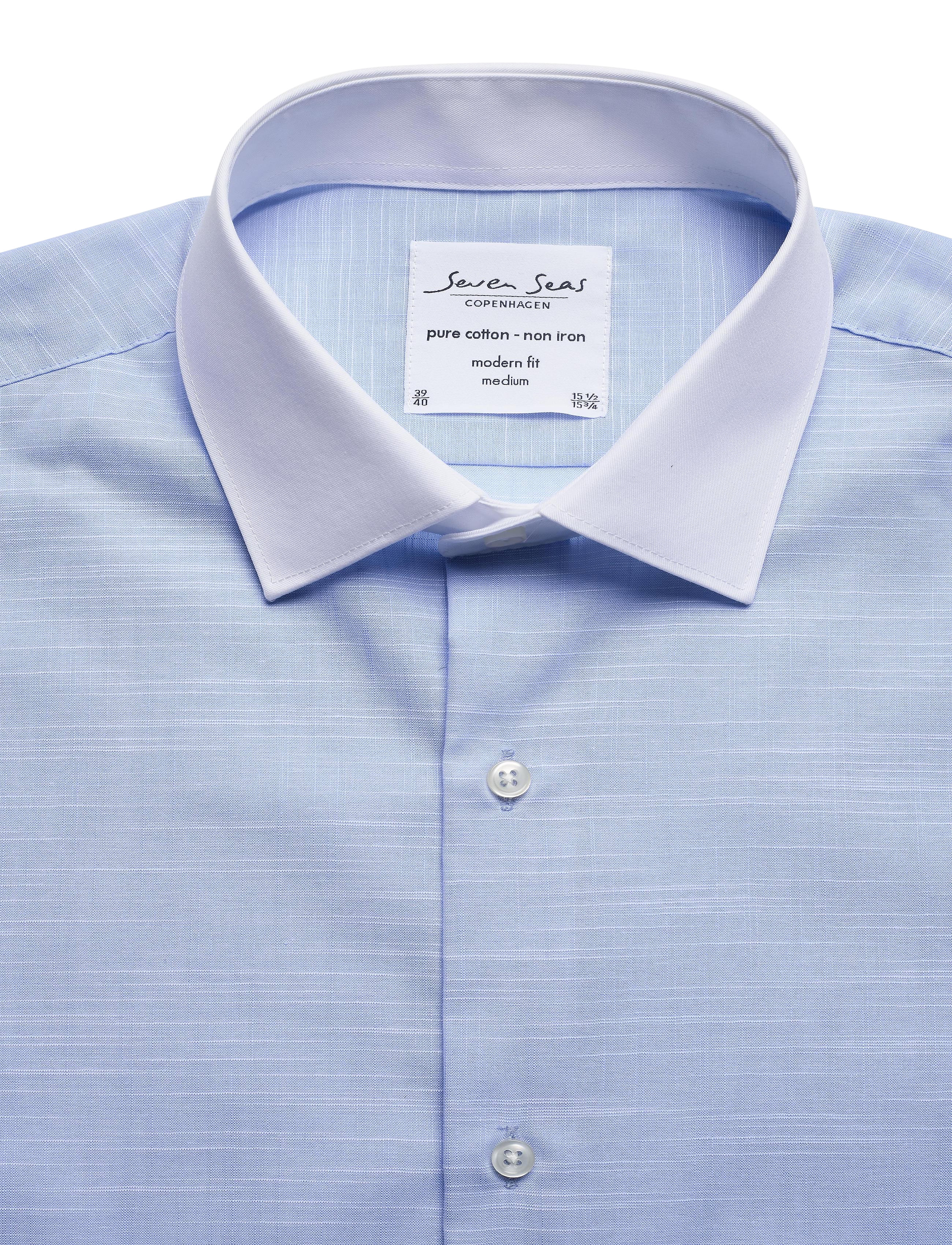 Seven Seas Copenhagen - CLOUDY W/FINE TWILL WHITE - light blue - 3