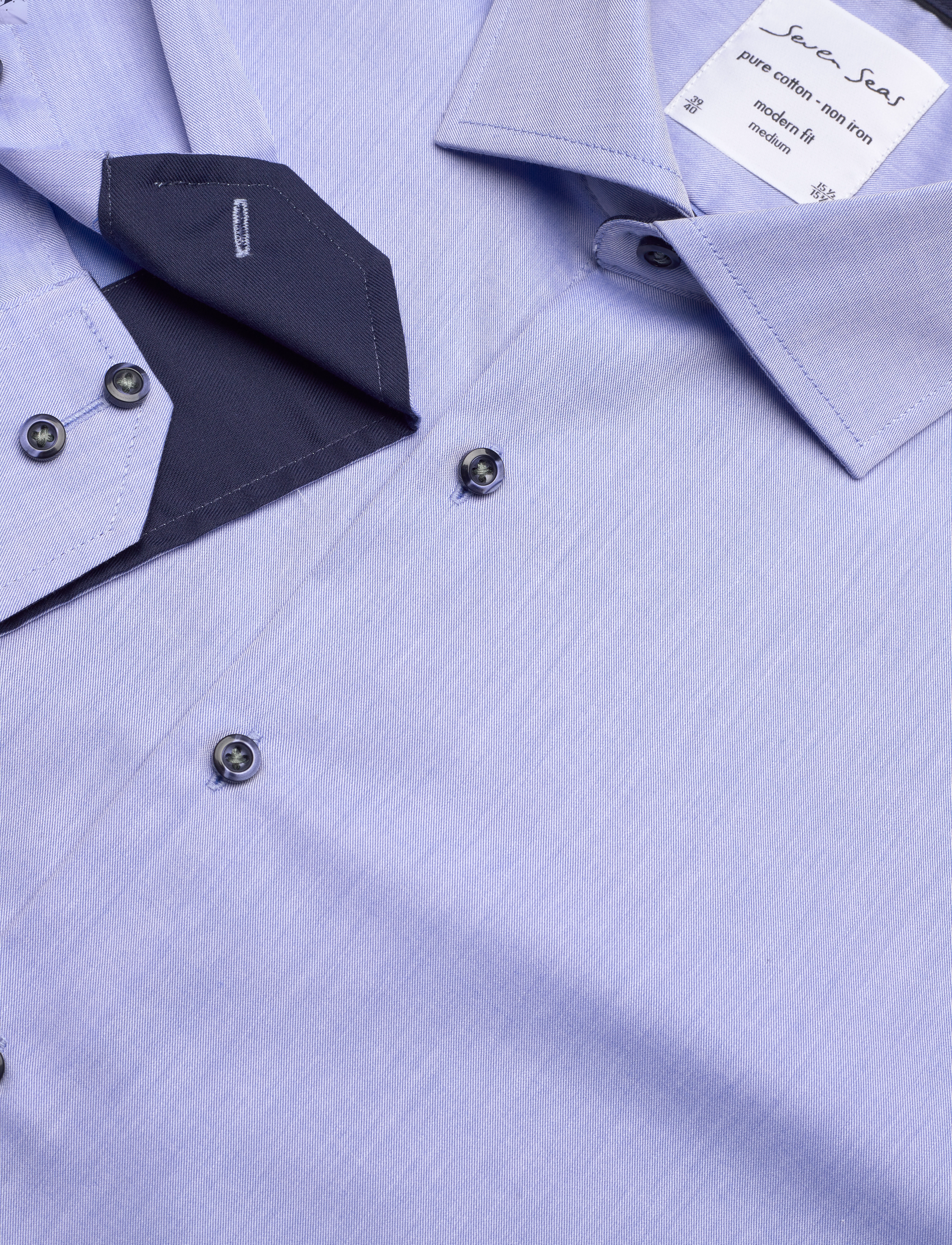 Seven Seas Copenhagen - SEVEN SEAS Fine Twill Contrast | modern - light blue - 3