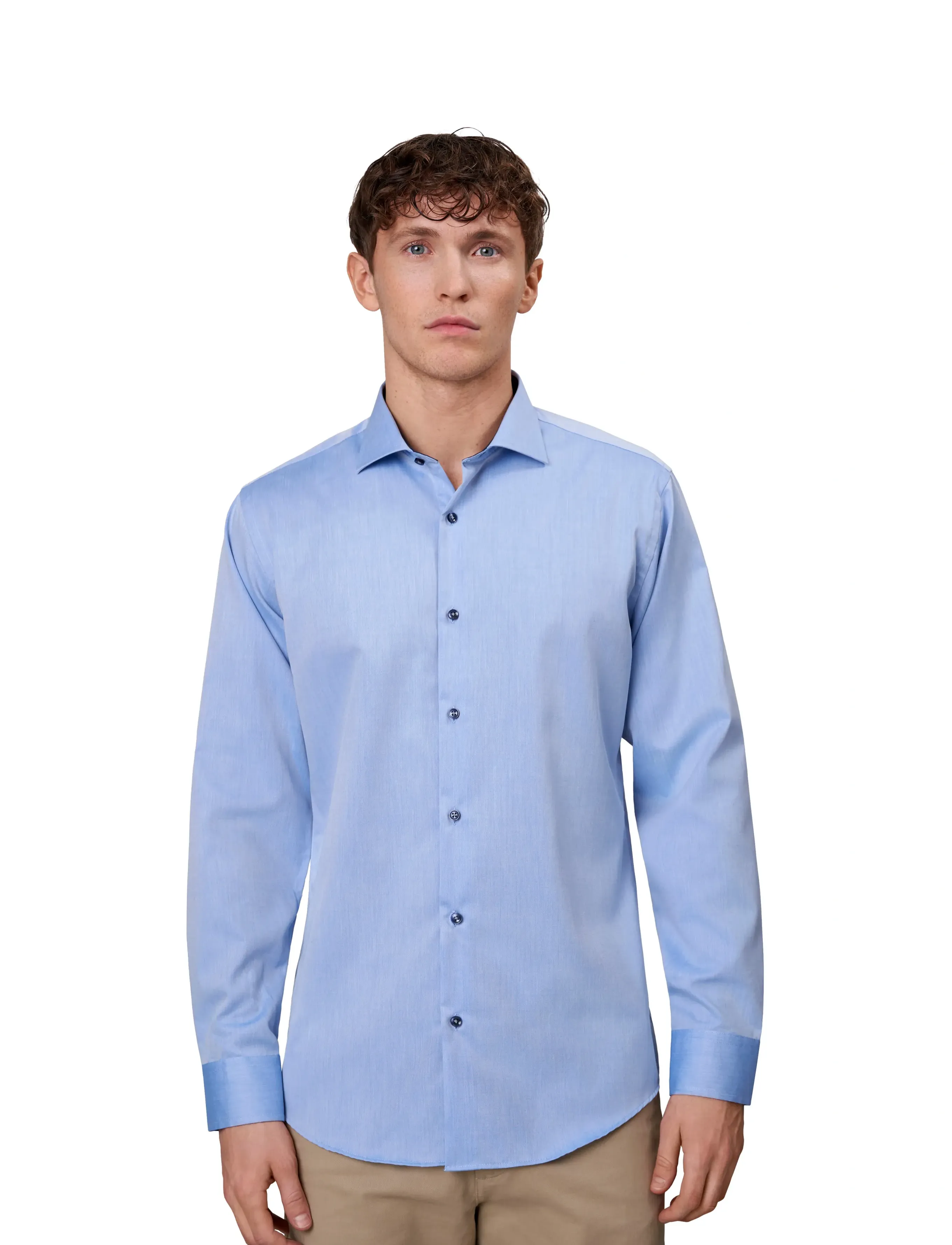Seven Seas Copenhagen SEVEN SEAS Fine Twill Contrast | slim - Skjorter - LIGHT BLUE / blue