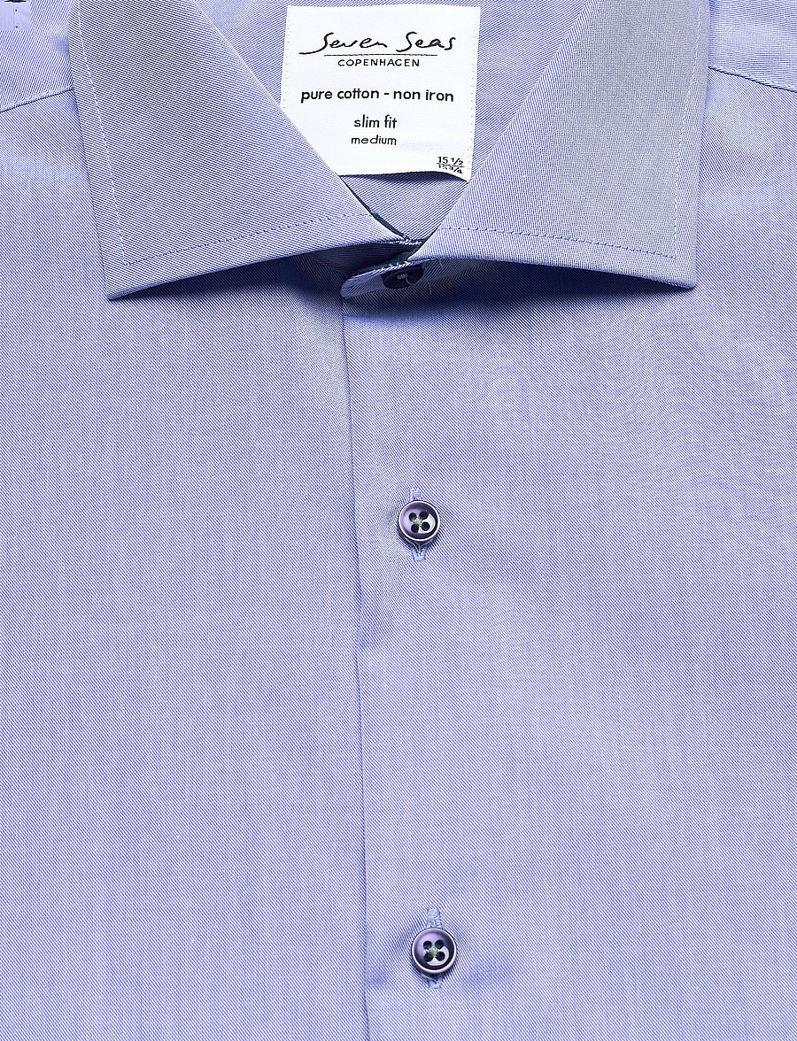 Seven Seas Copenhagen - SEVEN SEAS Fine Twill Contrast | slim - formelle hemden - light blue - 3