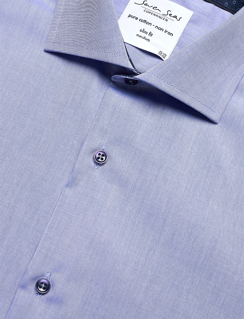 Seven Seas Copenhagen - SEVEN SEAS Fine Twill Contrast | slim - formelle hemden - light blue - 3