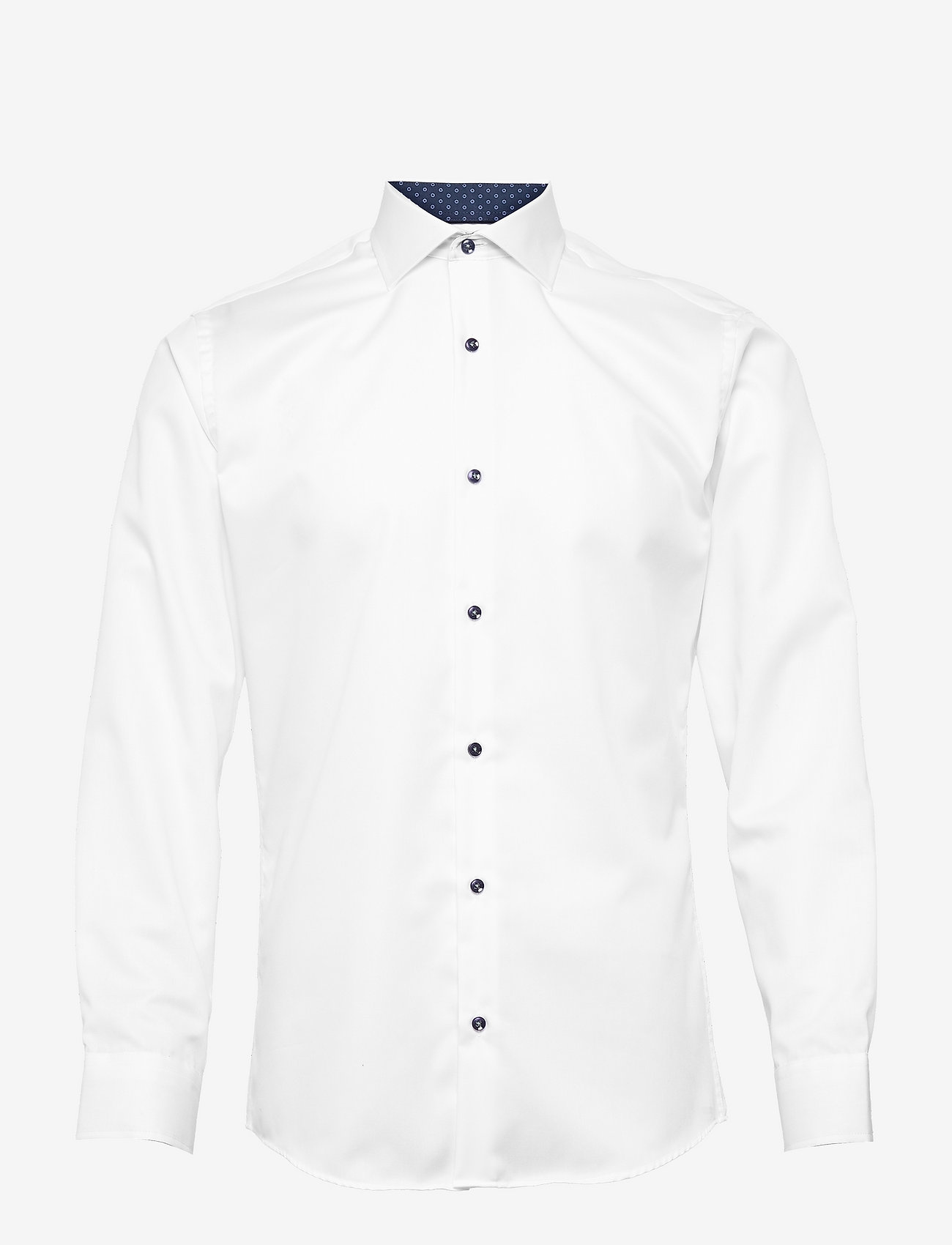 Seven Seas Copenhagen - SEVEN SEAS Fine Twill Contrast | slim - formal shirts - white - 0