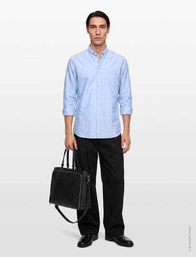 Seven Seas Copenhagen SEVEN SEAS Oxford | modern - Odzież - LIGHT BLUE / blue