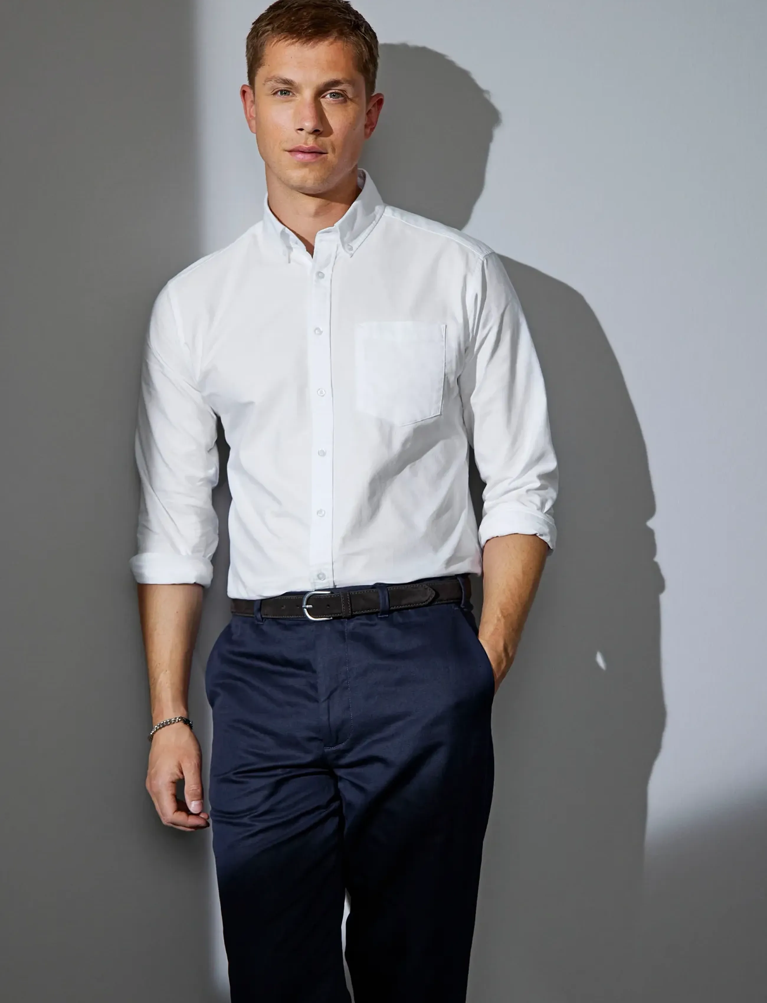 Seven Seas Copenhagen Seven Seas Oxford | Modern, M, White, Shirts > Oxford Shirt, Herre