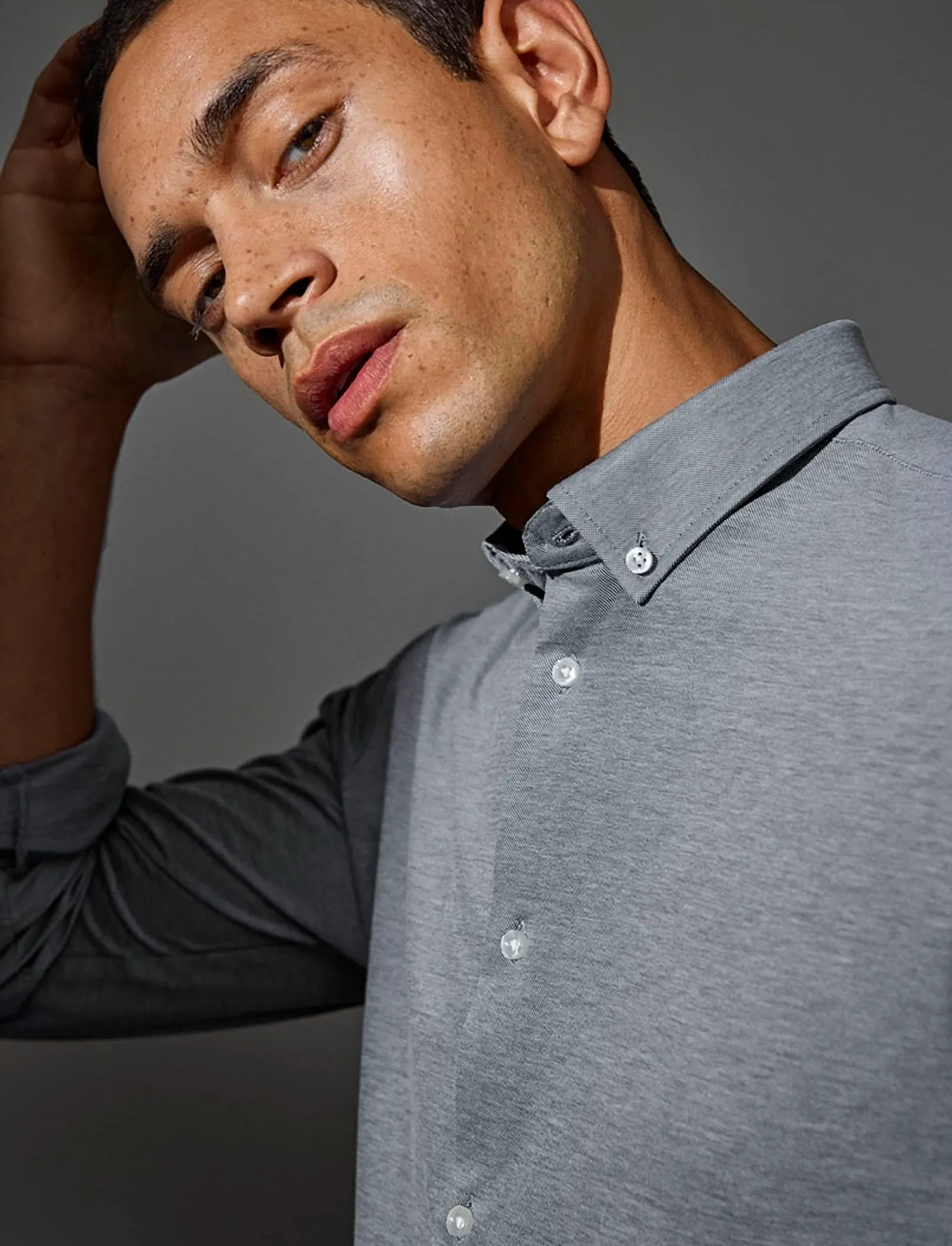 Seven Seas Copenhagen SEVEN SEAS The Jersey | slim - Skjorter - GREY / grey
