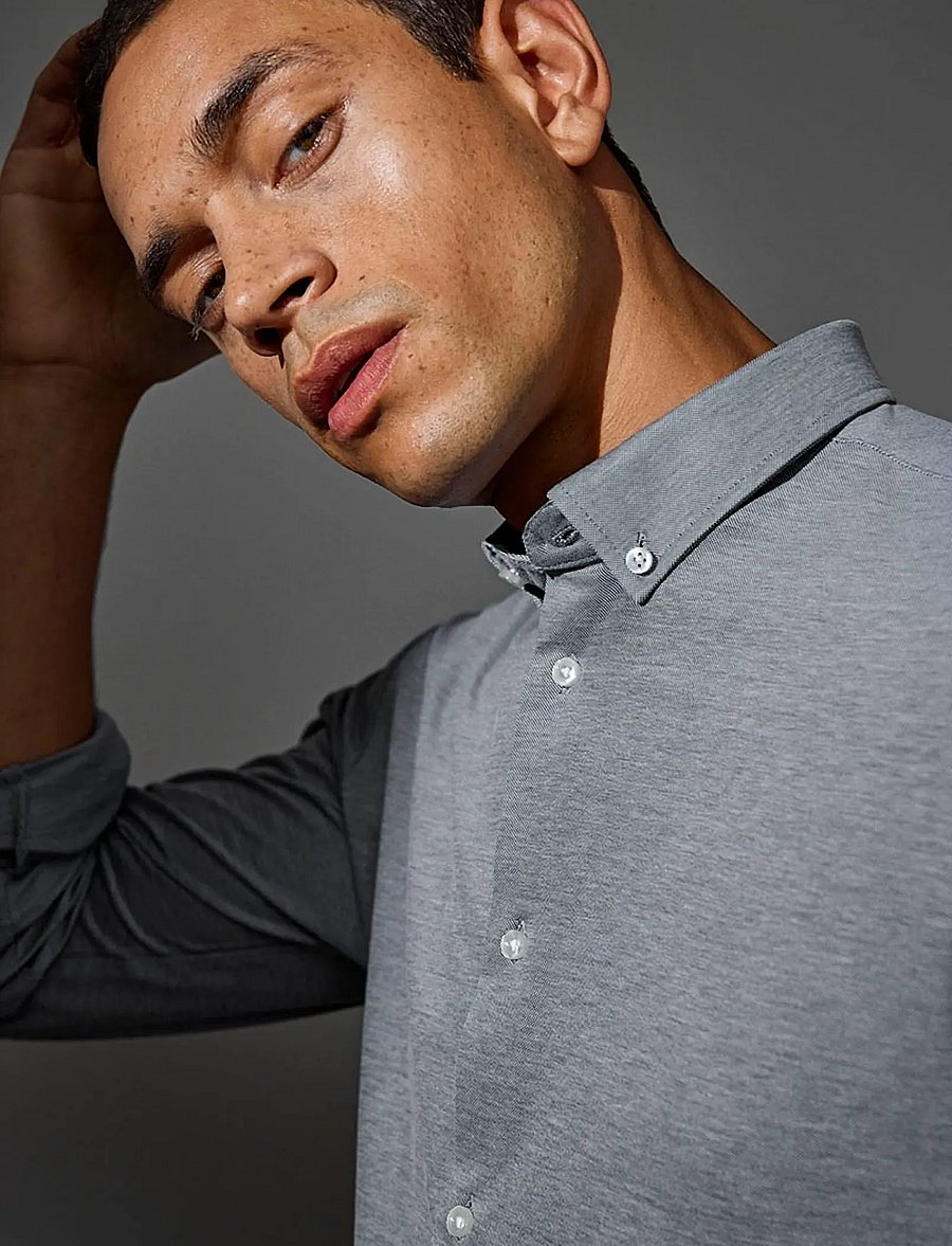 Seven Seas Copenhagen - SEVEN SEAS The Jersey | slim - formelle skjorter - grey - 0