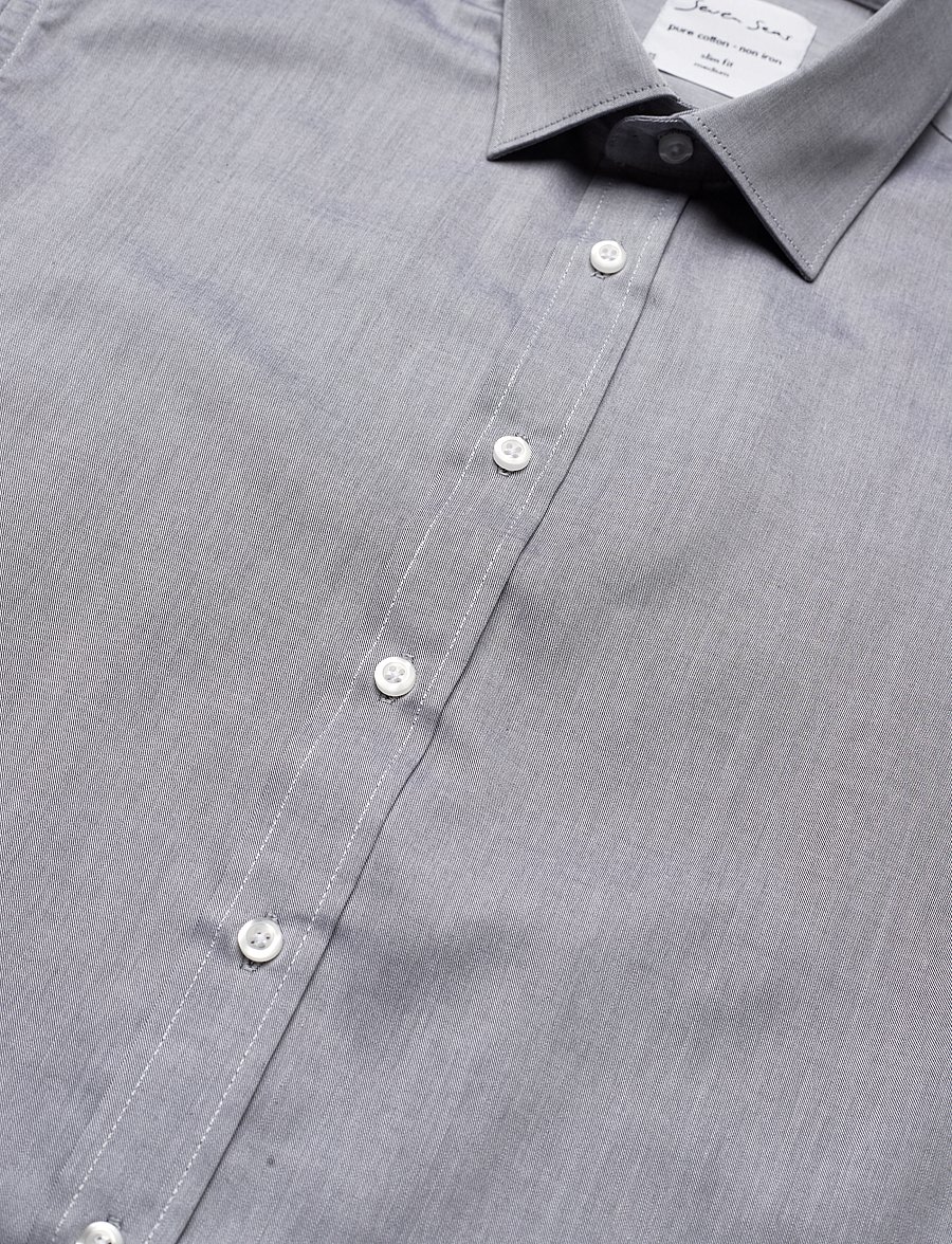 Seven Seas Copenhagen - SEVEN SEAS Fine Twill | slim - kostymskjortor - silver grey - 3