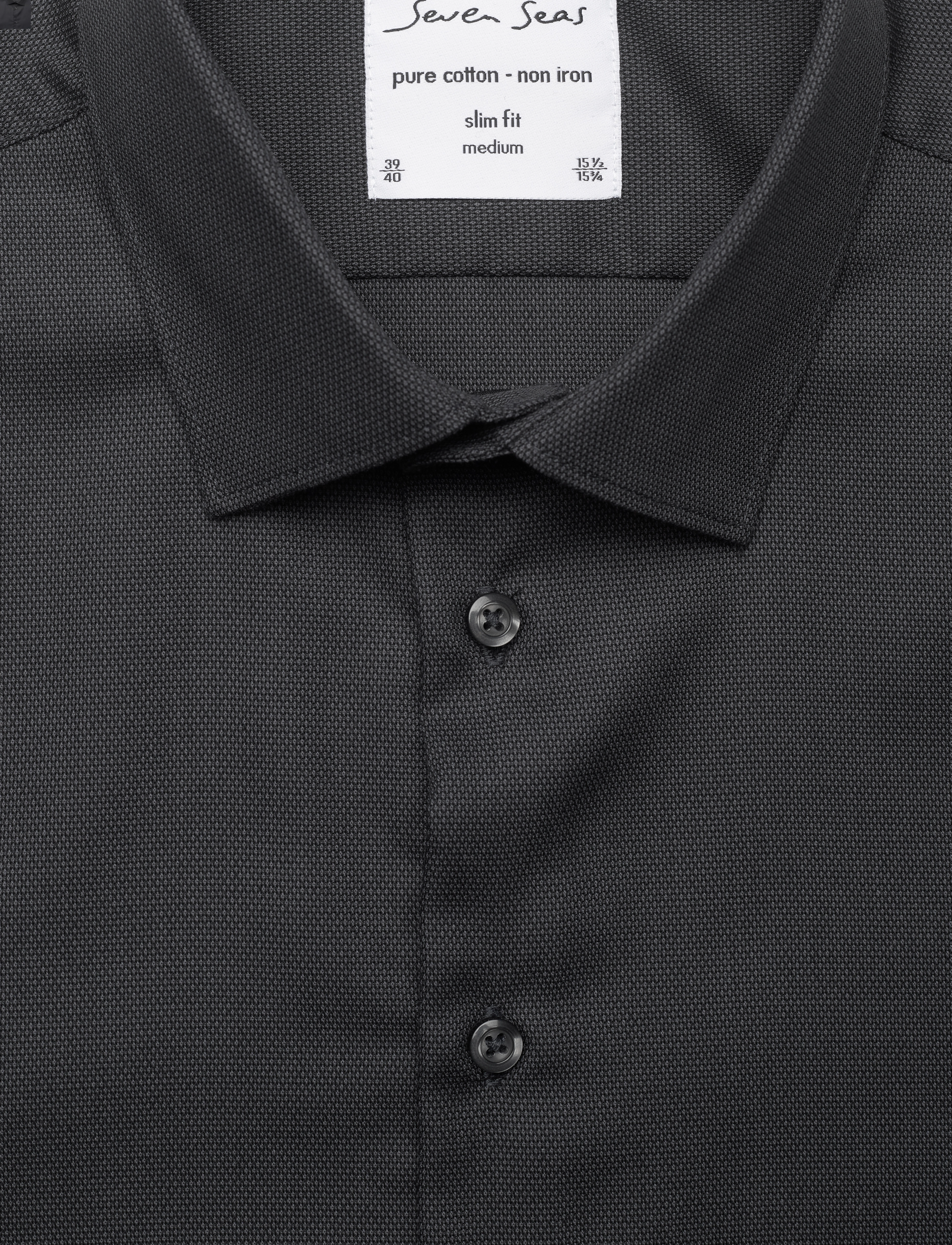 Seven Seas Copenhagen - SEVEN SEAS Royal Oxford | slim - oxford skjorter - charcoal - 2