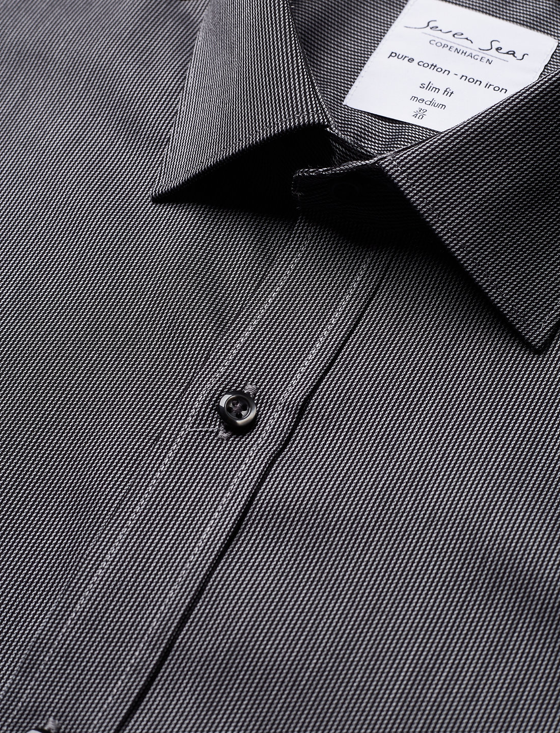 Seven Seas Copenhagen - SEVEN SEAS Fine Twill California | slim - stribede skjorter - dark grey - 3