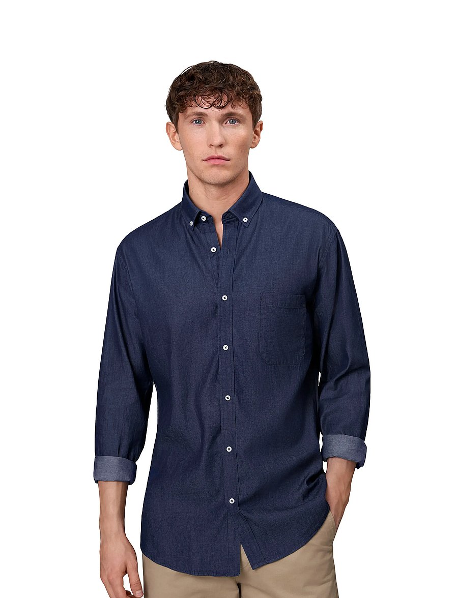 Seven Seas Copenhagen - SEVEN SEAS Soft Denim | modern - denimowe koszulki - indigo - 0