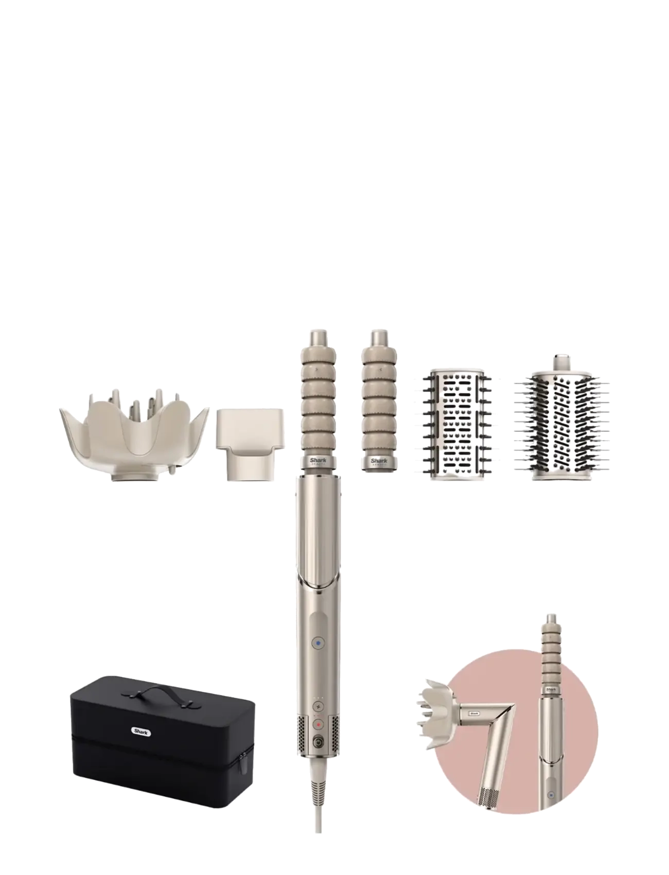 Shark Flexstyle 5-In-1 Air Styler & Hair Dryer With Storage Case Stone Hd446Sleu, One Size, Tools, Silber - Dryers, Beauty