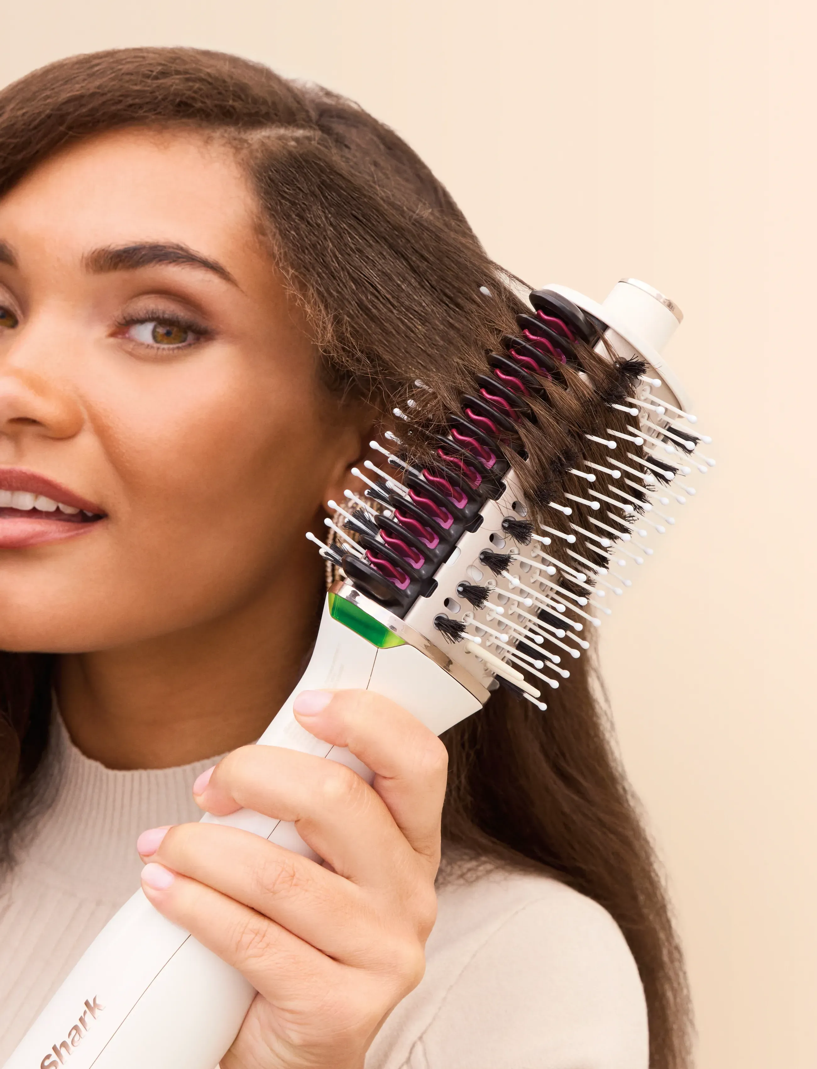 Shark Beauty Ht202Eu Upp Värmd Kam Och Fön Borste, One Size, Tools, Weiß - Heated Hair Rollers,