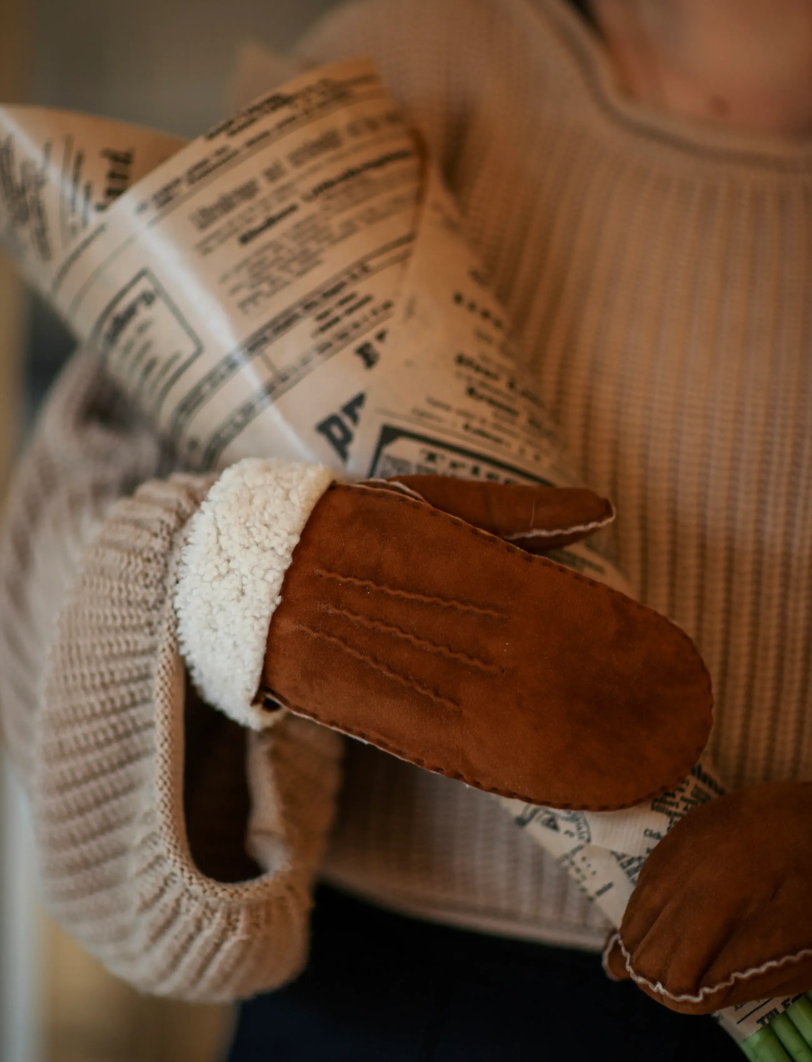 Shepherd Monika Tumvantar, Kvinder, Shearling Vante, Brun, Str: S
