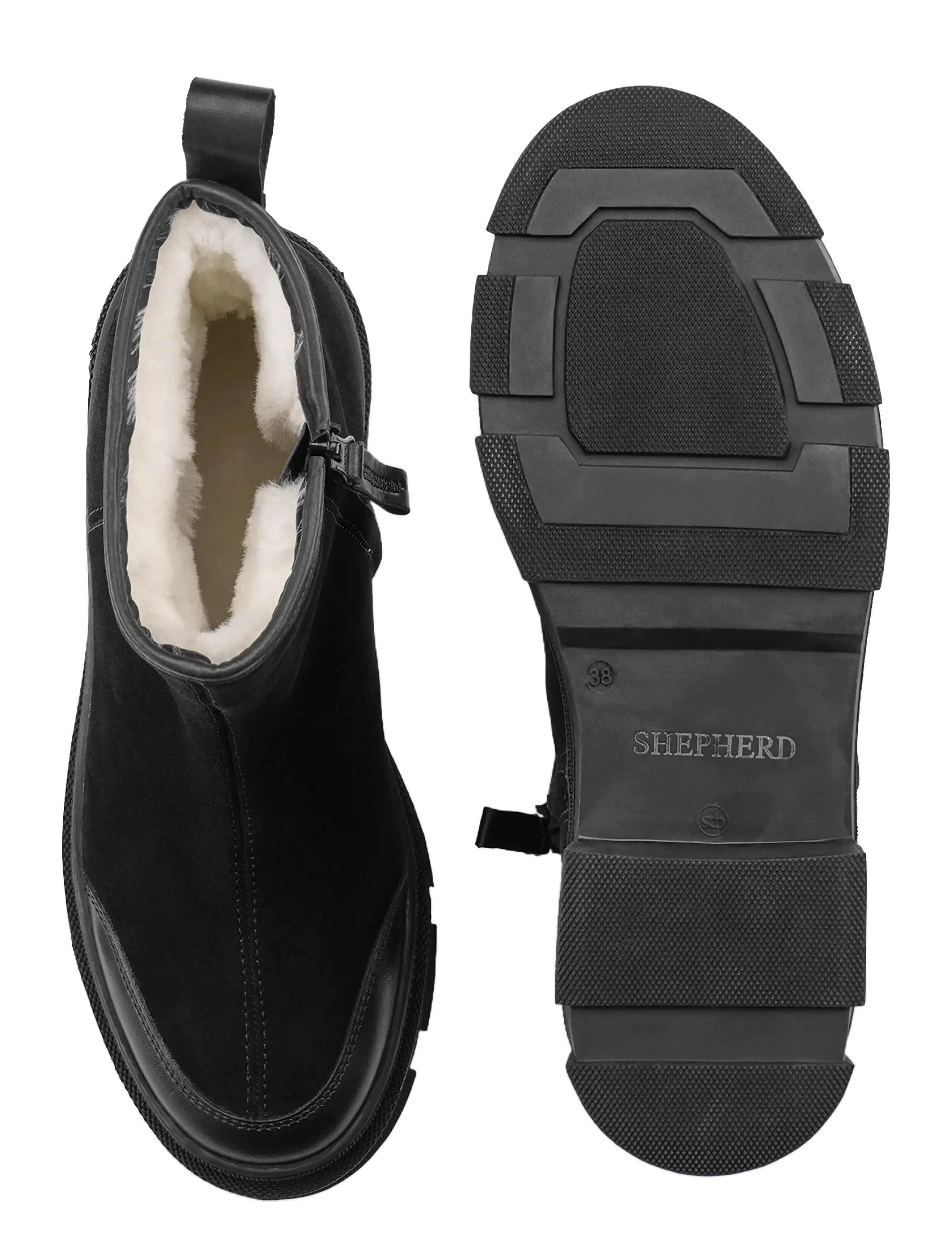 Shepherd - Serena boots - teddy boots - black suede - 3