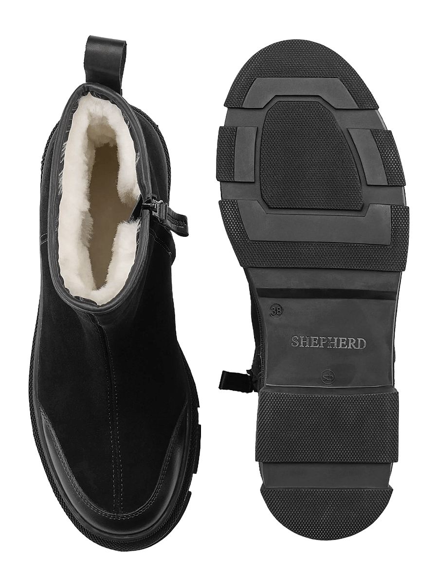 Shepherd - Serena boots - teddy boots - black suede - 3