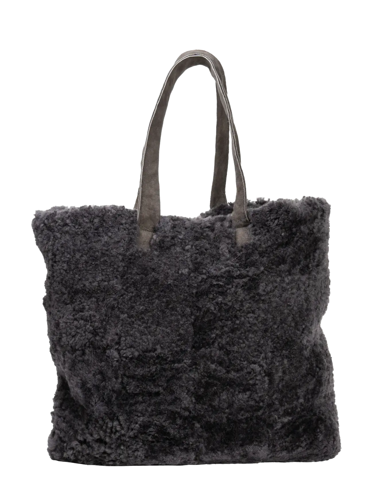 Aspen väska patchwork fårskinn - ASPHALT