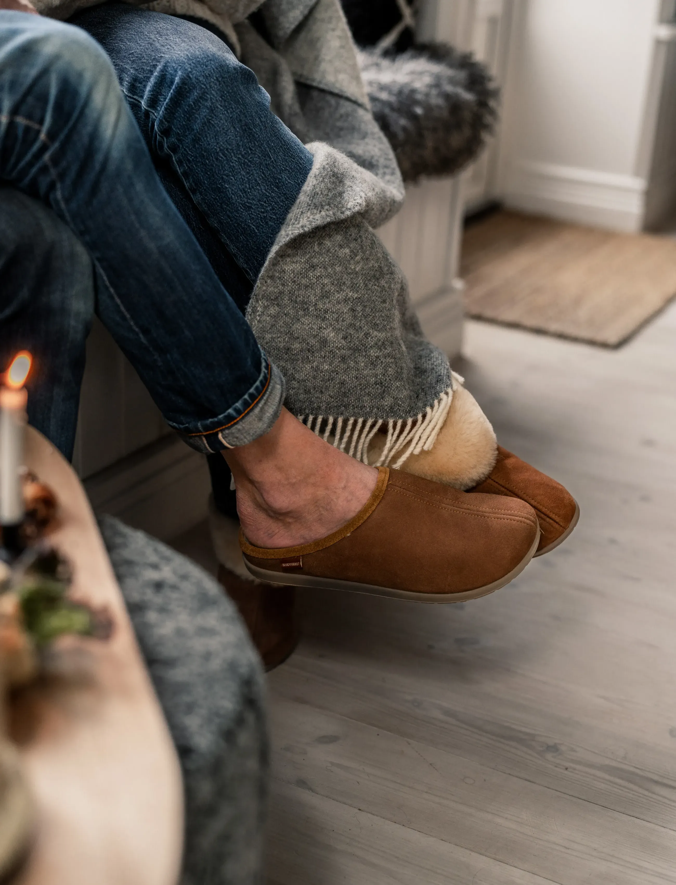 Shepherd Ludvig tofflor - Säsongens färger - ANTIQUE/COGNAC / brown