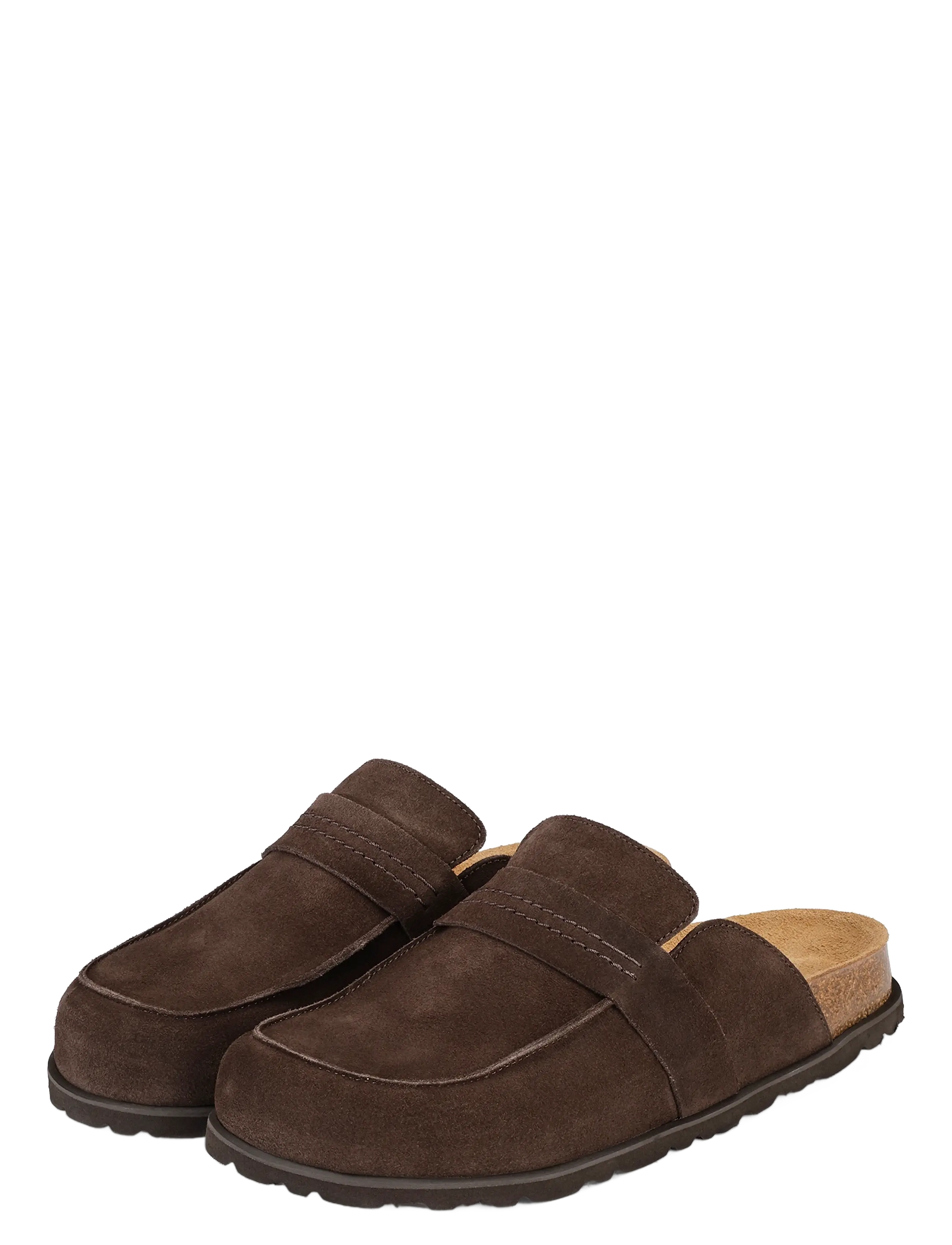 Shepherd - Petra tofflor - flat mules - brown suede - 2