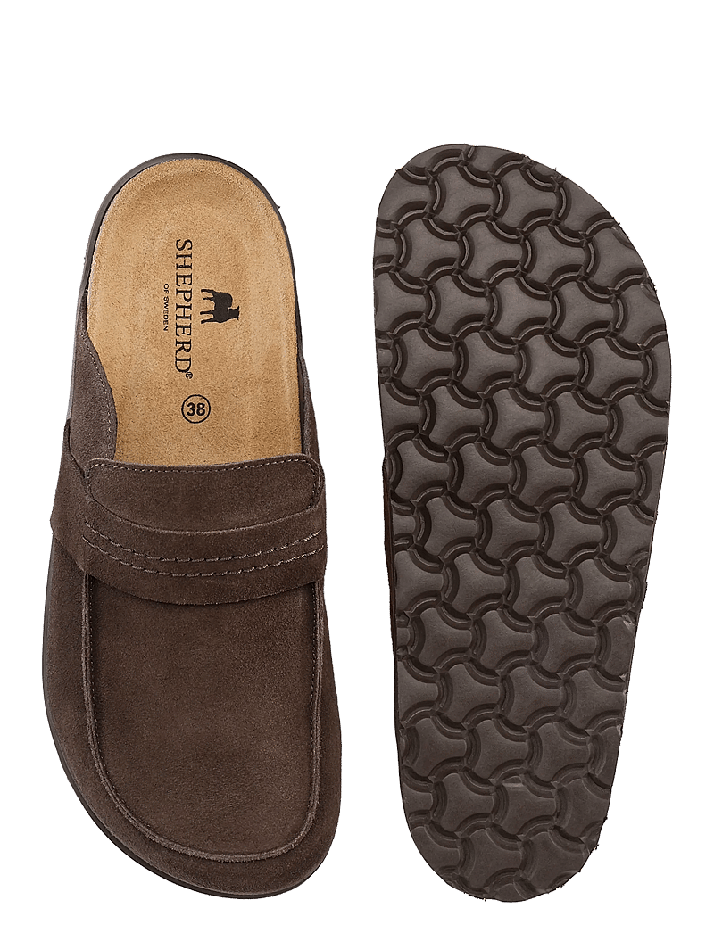 Shepherd - Petra tofflor - tasapohjaiset pistokkaat - brown suede - 4