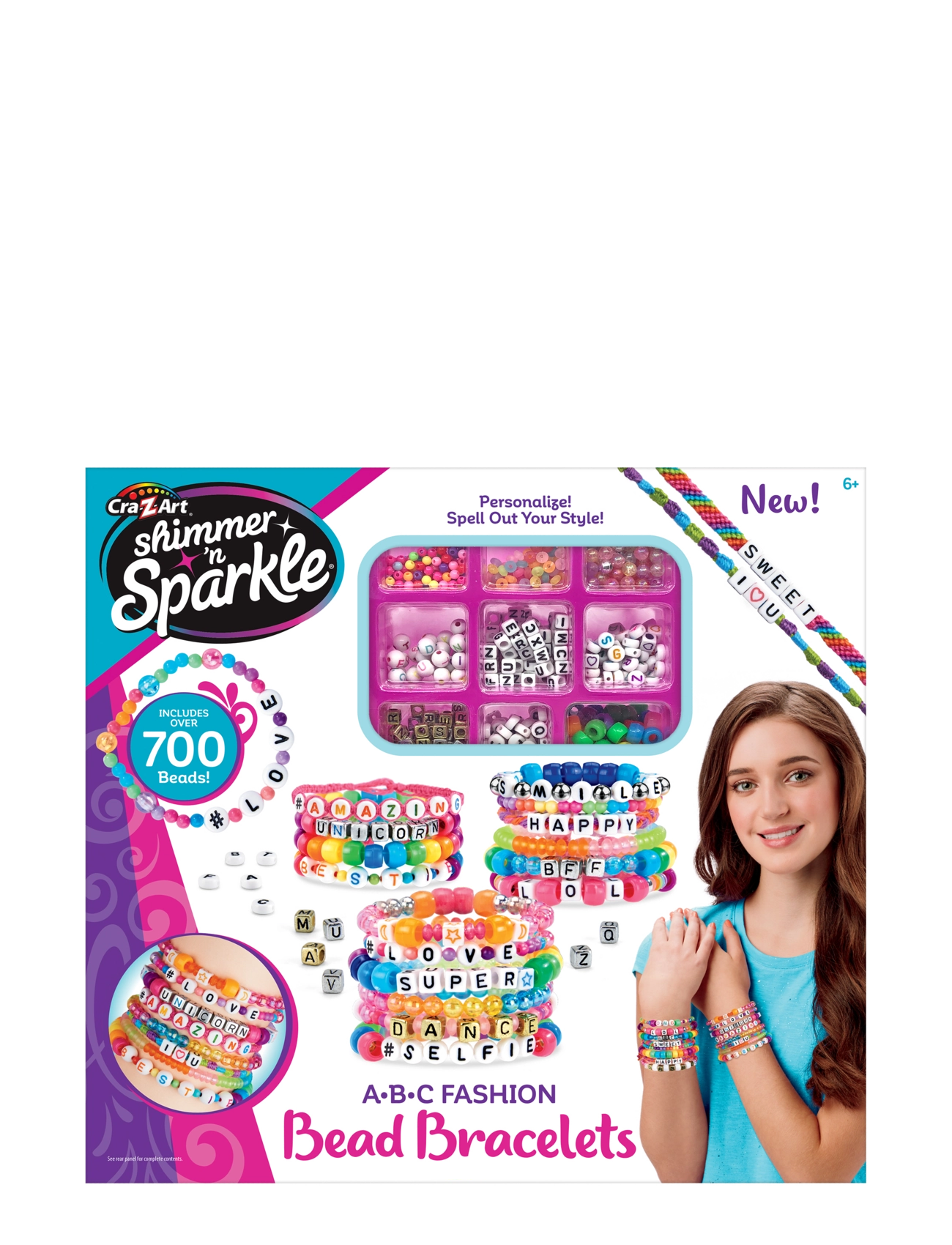 SHIMMER N SPARKLE Abc Beads Bracelets, Børn, Jewellery & Tilbehør, Multi/mønstret, Str: ONE SIZE
