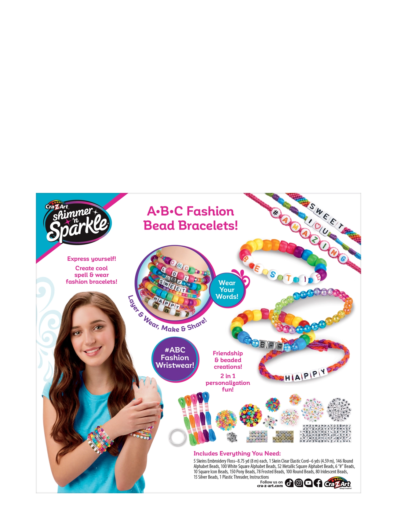 SHIMMER N SPARKLE - SHIMMER N SPARKLE ABC BEADS BRACELETS - smykker & accessories - multi colour - 1