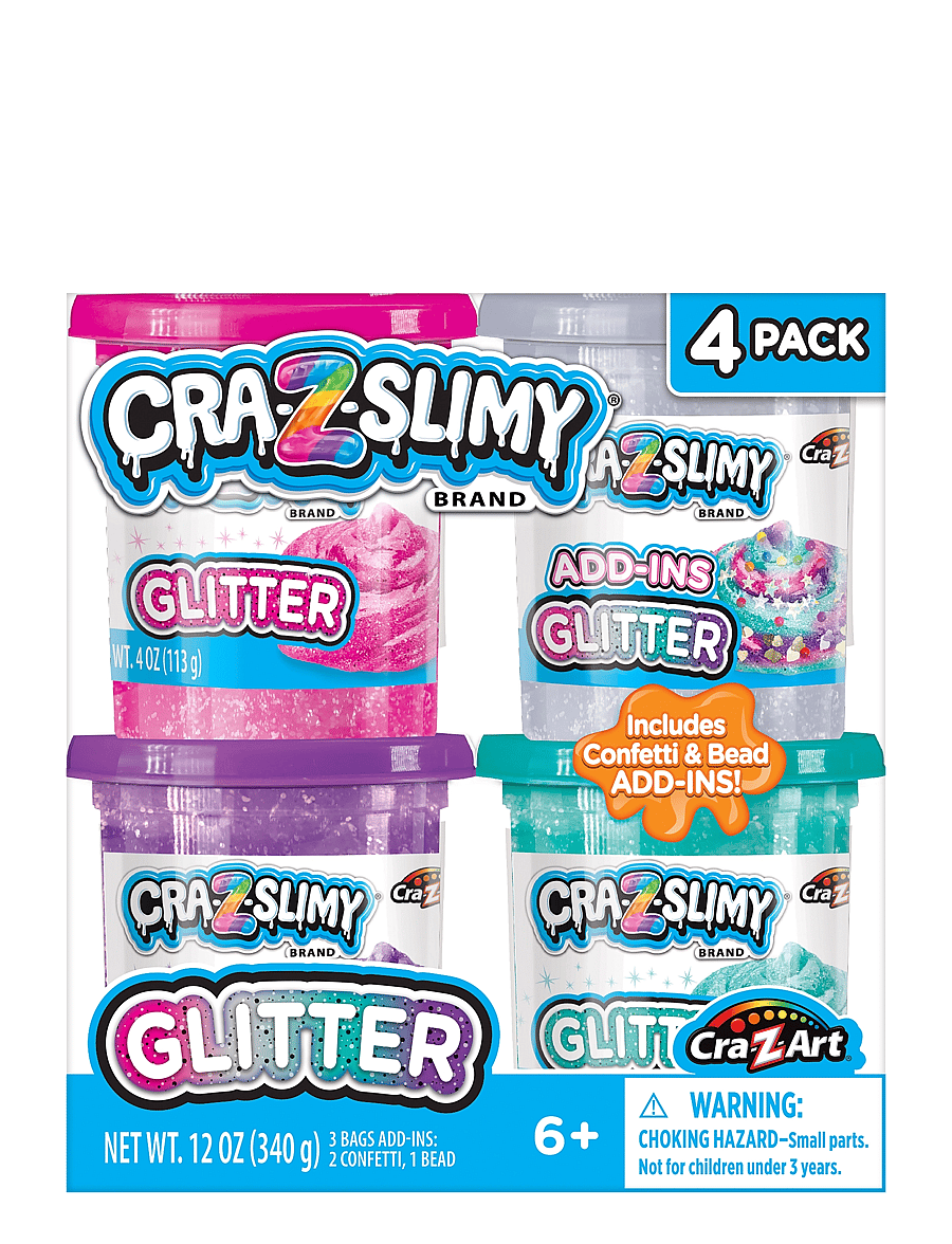 SHIMMER N SPARKLE - CRAZART GLITTER SLIME 4 PK - multi colour - 0