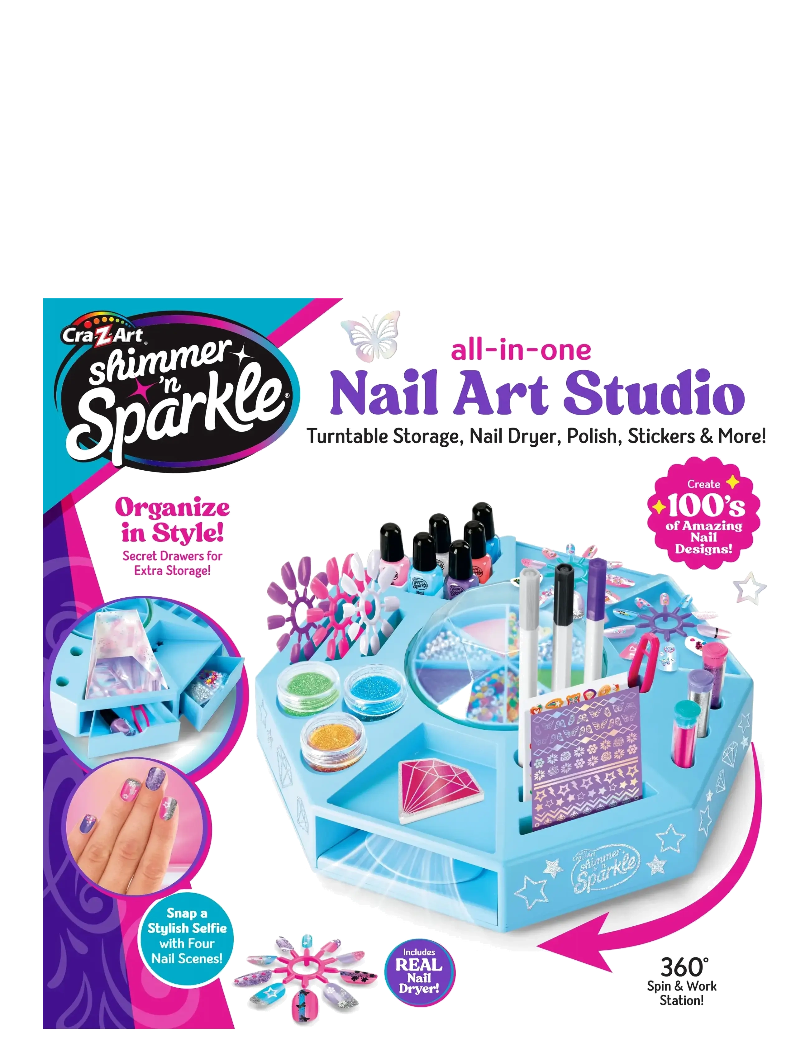 SHIMMER N SPARKLE Shimmer N Sparkle All In One Nail Art Studio, One Size, Blue, Håndværk > Håndværkssæt, Børn
