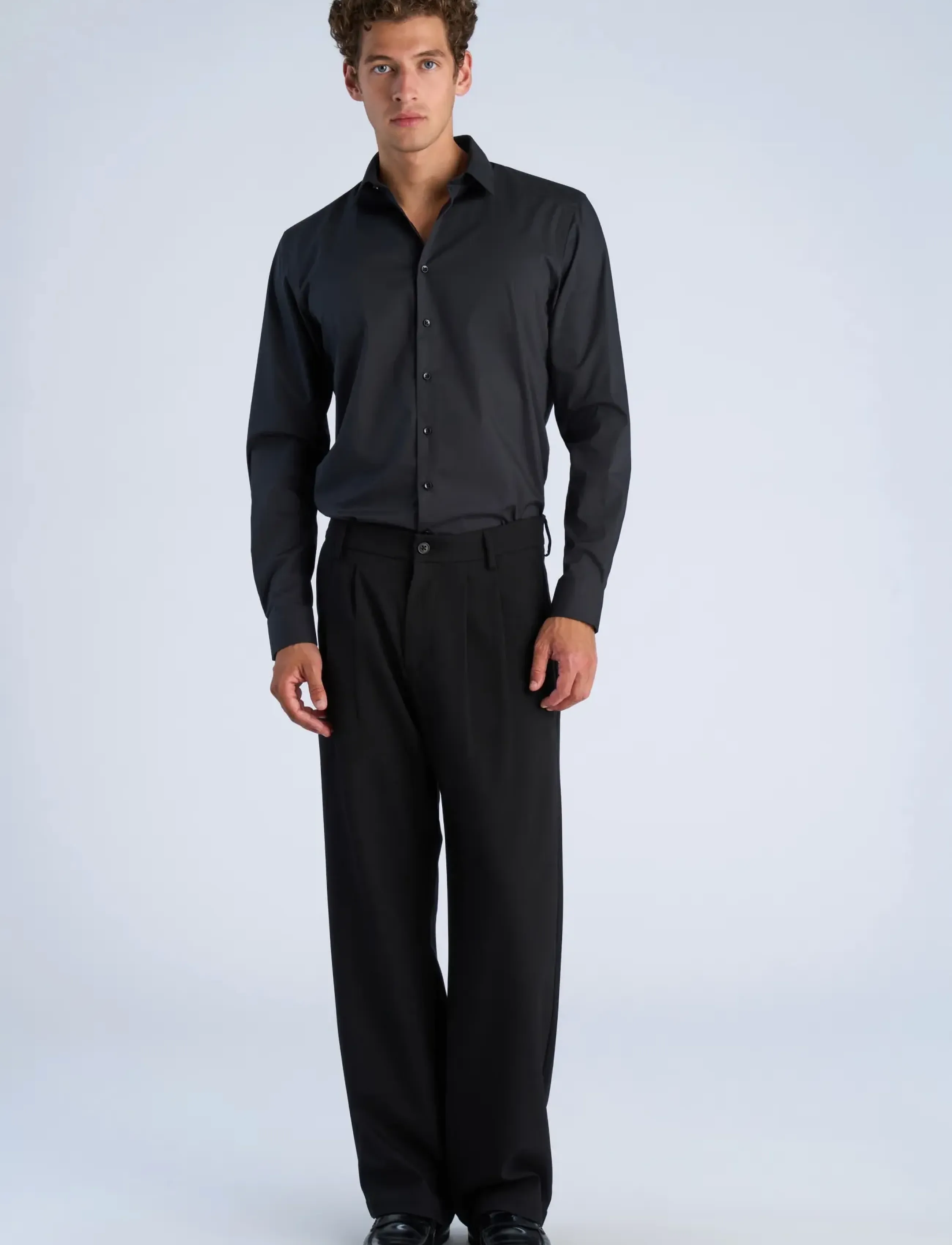 Shine Original - Plain dress shirt L/S - kontorisärgid - black - 4