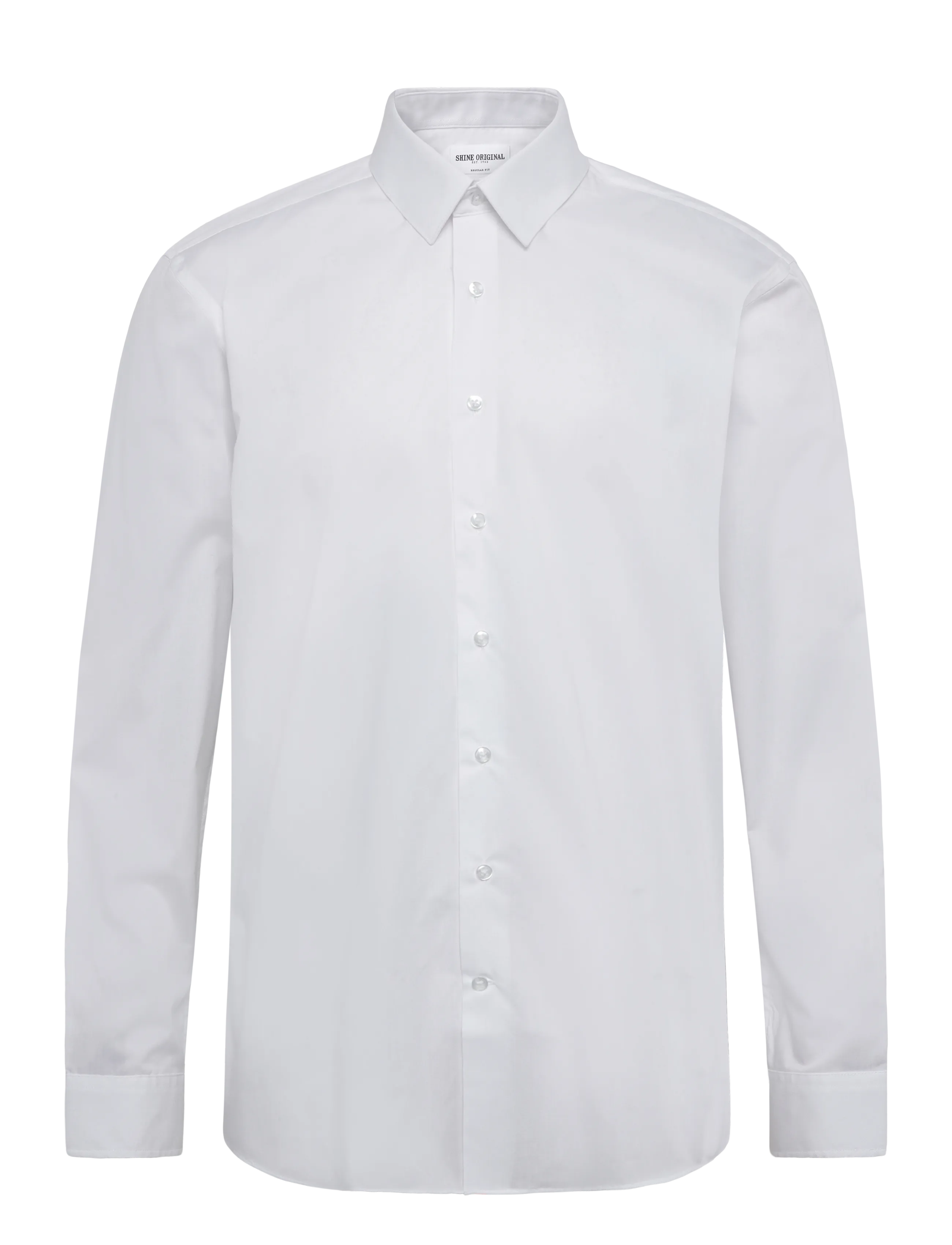 Shine Original Plain dress shirt L/S - Särgid - WHITE / white