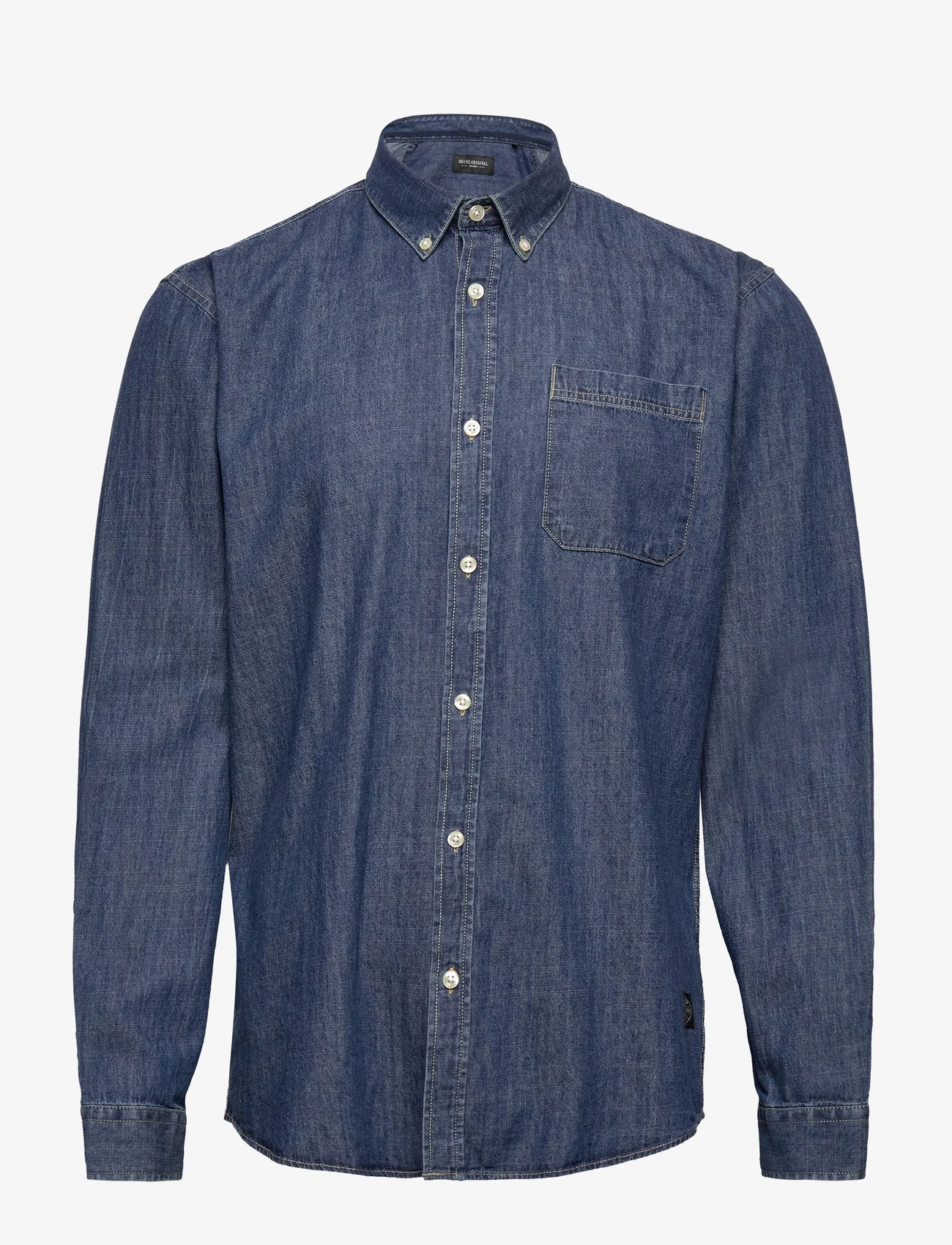Shine Original - Chambray shirt L/S - denim overhemden - blue - 0
