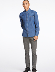 Shine Original - Chambray shirt L/S - jeansskjorter - blue - 4