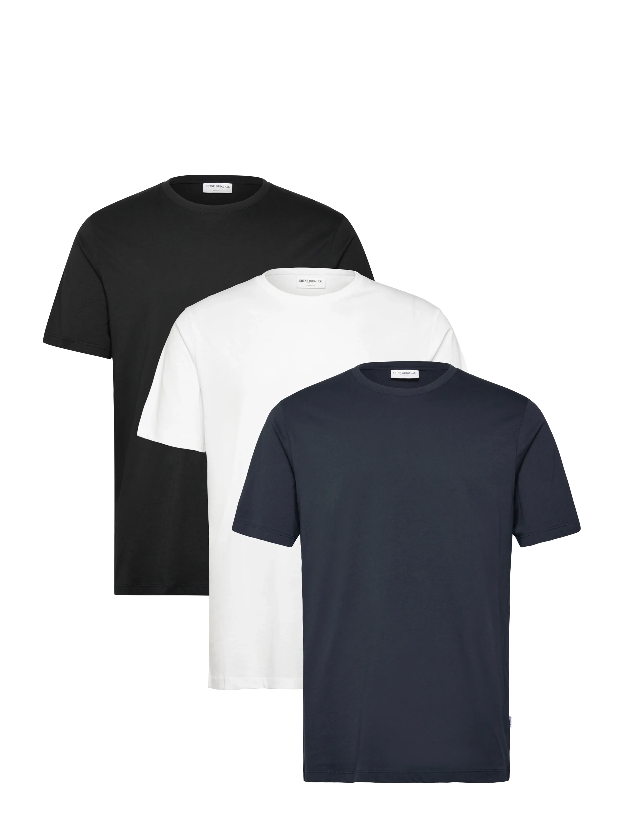 Shine Original 3-pack tee S/S - Shine - BL-WH-NA / black