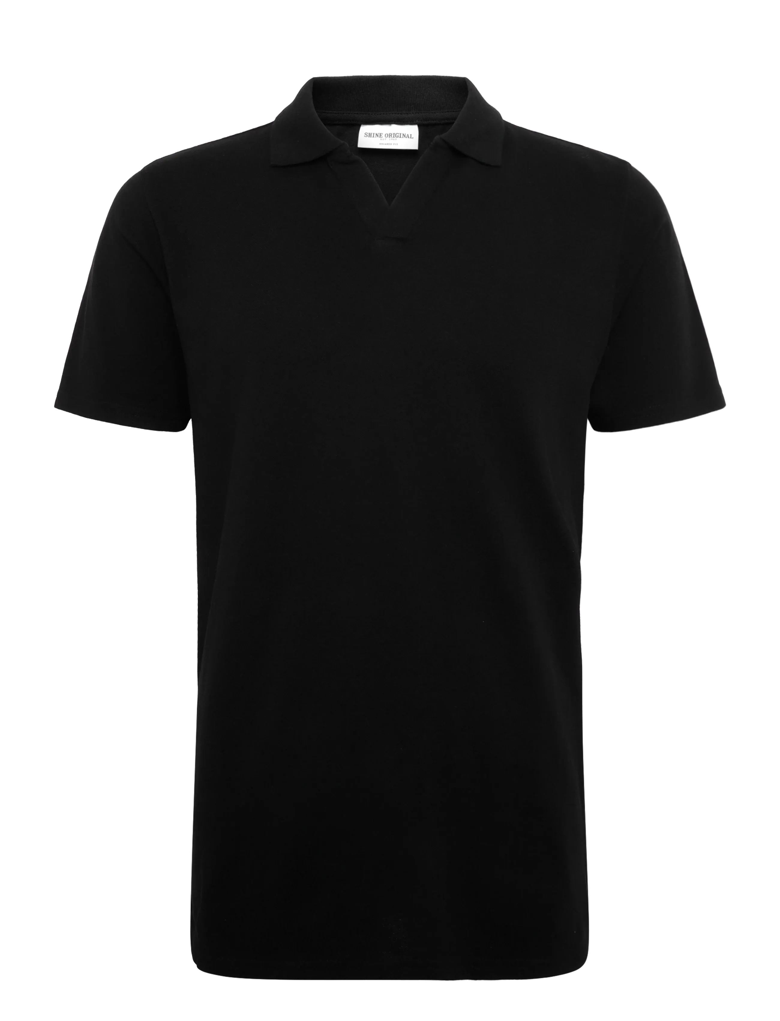 Shine Original - Polo shirt w?. split neck - lowest prices - black - 0