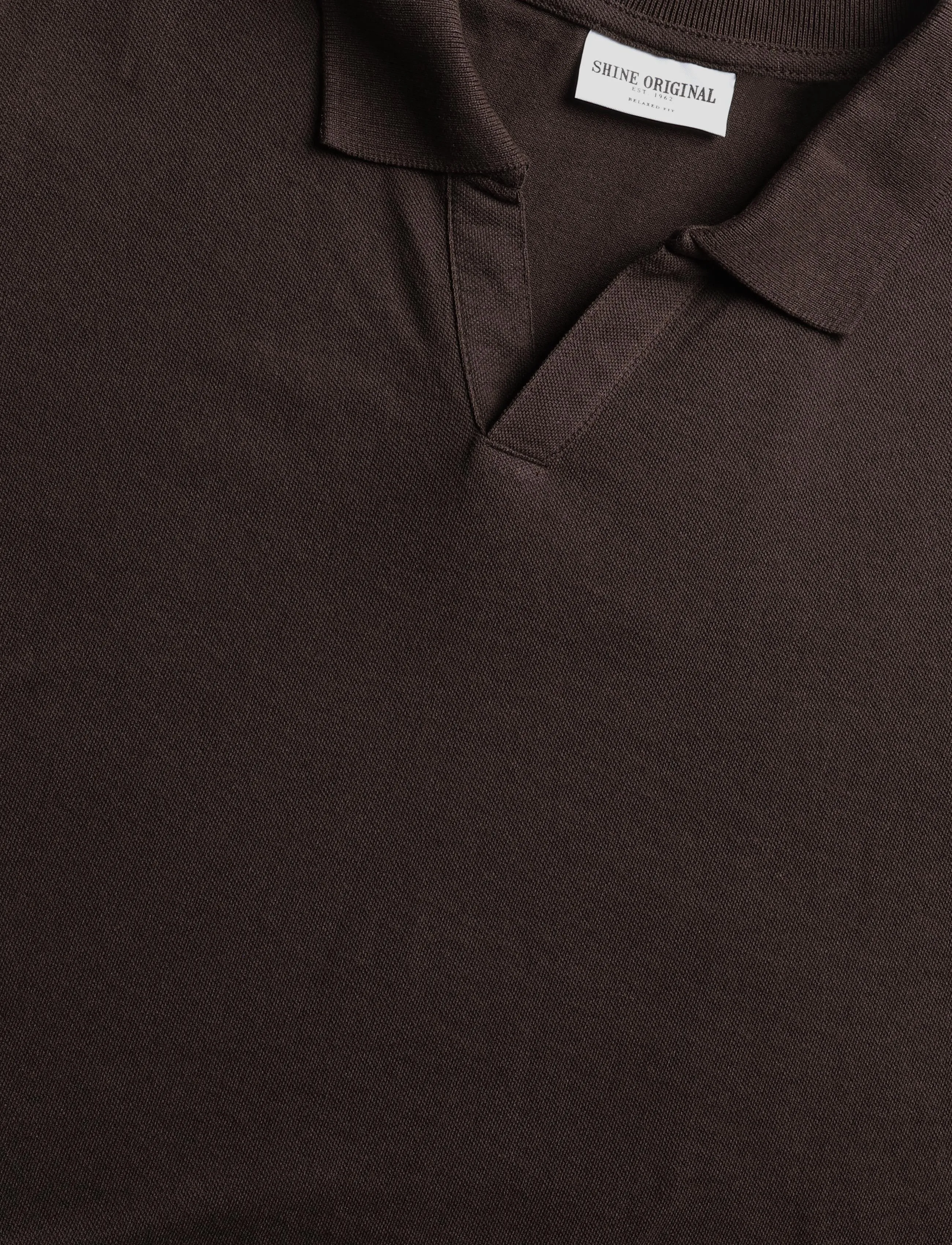 Shine Original - Polo shirt w?. split neck - madalaimad hinnad - dk brown - 5