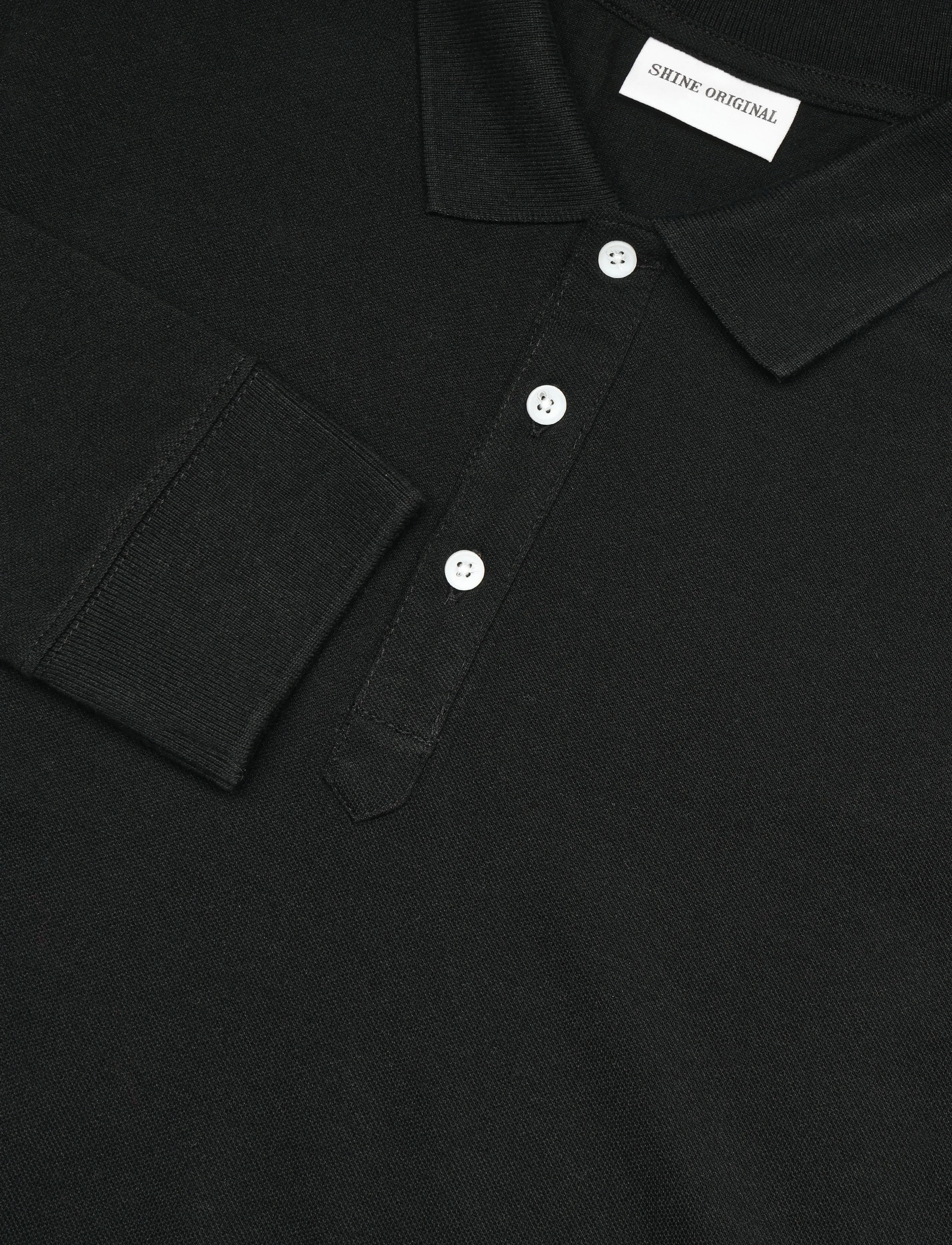 Shine Original - Long sleeve polo - die niedrigsten preise - black - 5