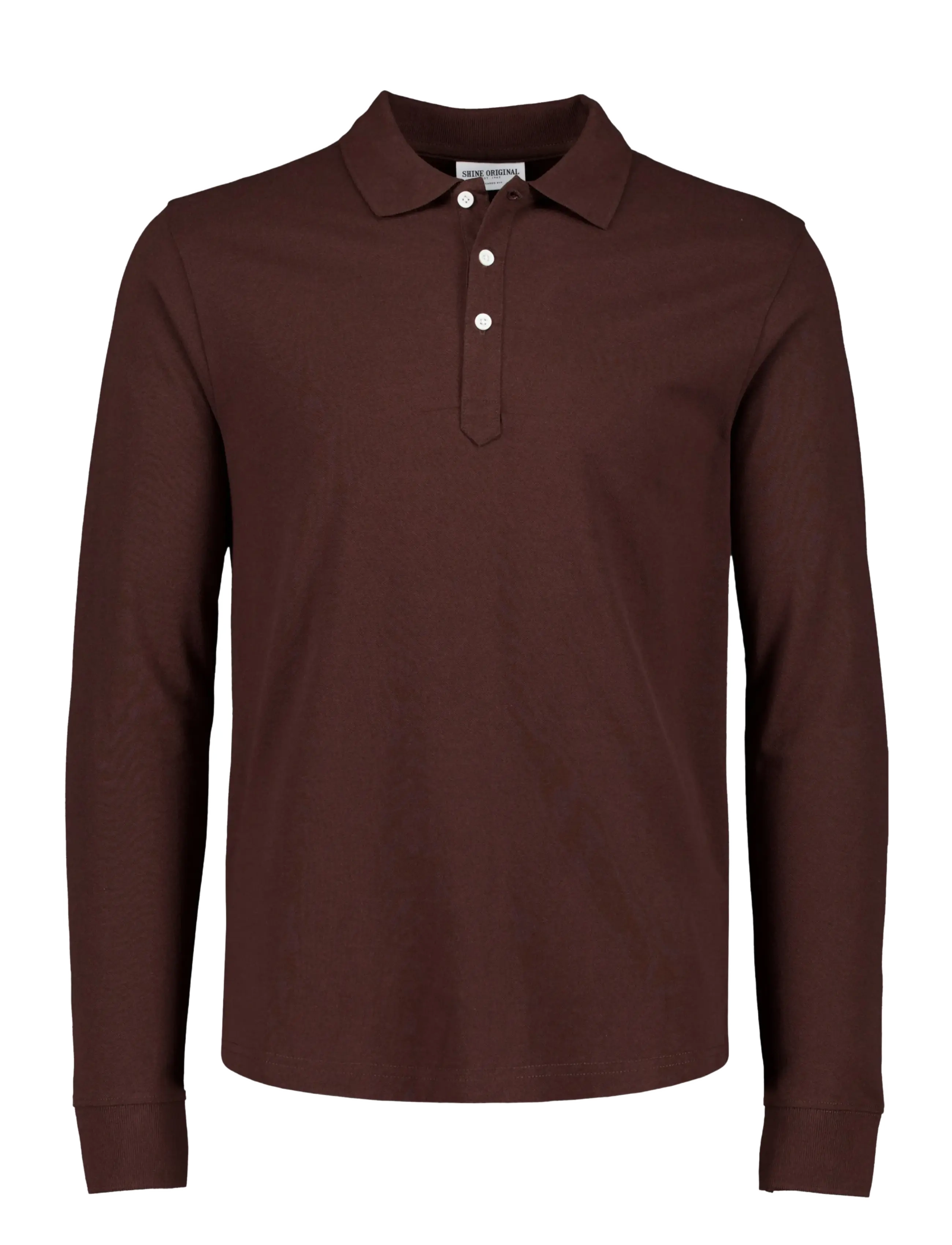 SHINE ORIGINAL Lange Ärmel Polo Braun - XL - Herren