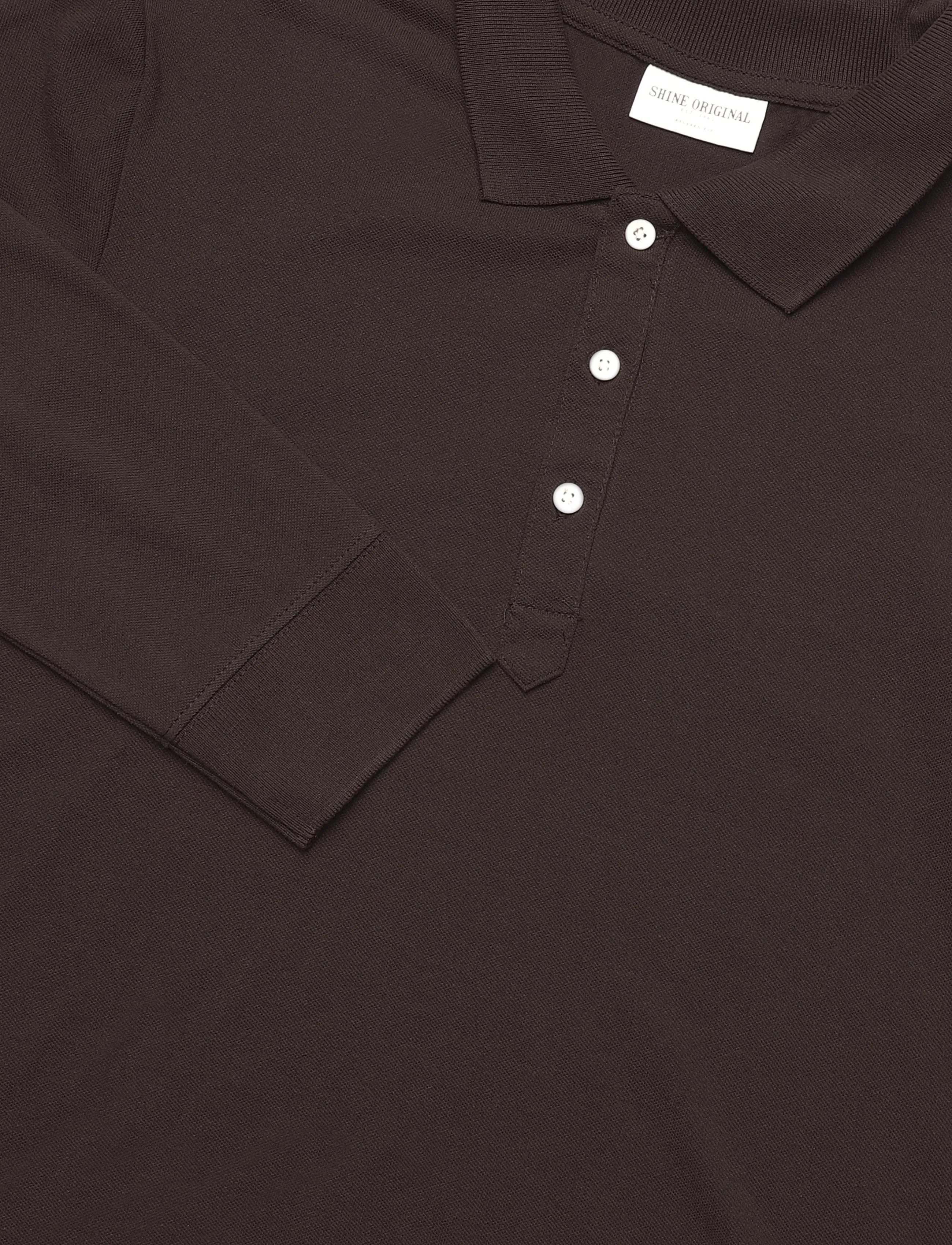 Shine Original - Long sleeve polo - madalaimad hinnad - dk brown - 5