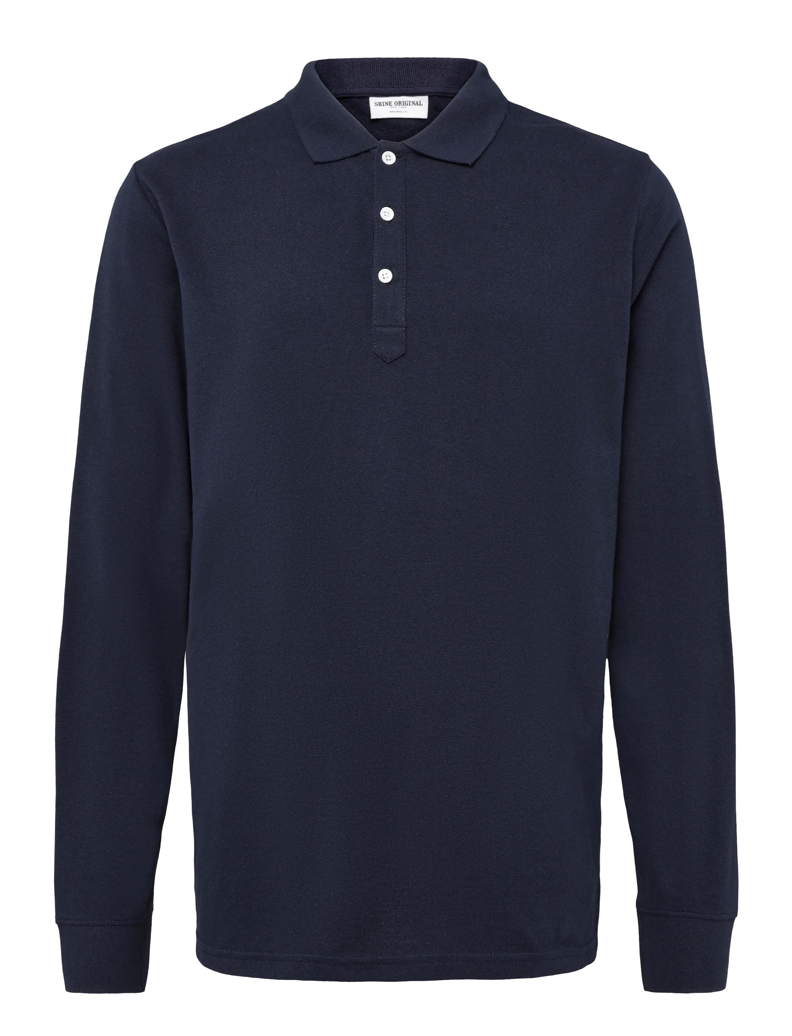 SHINE ORIGINAL Lange Ärmel Polo Navy - M - Herren