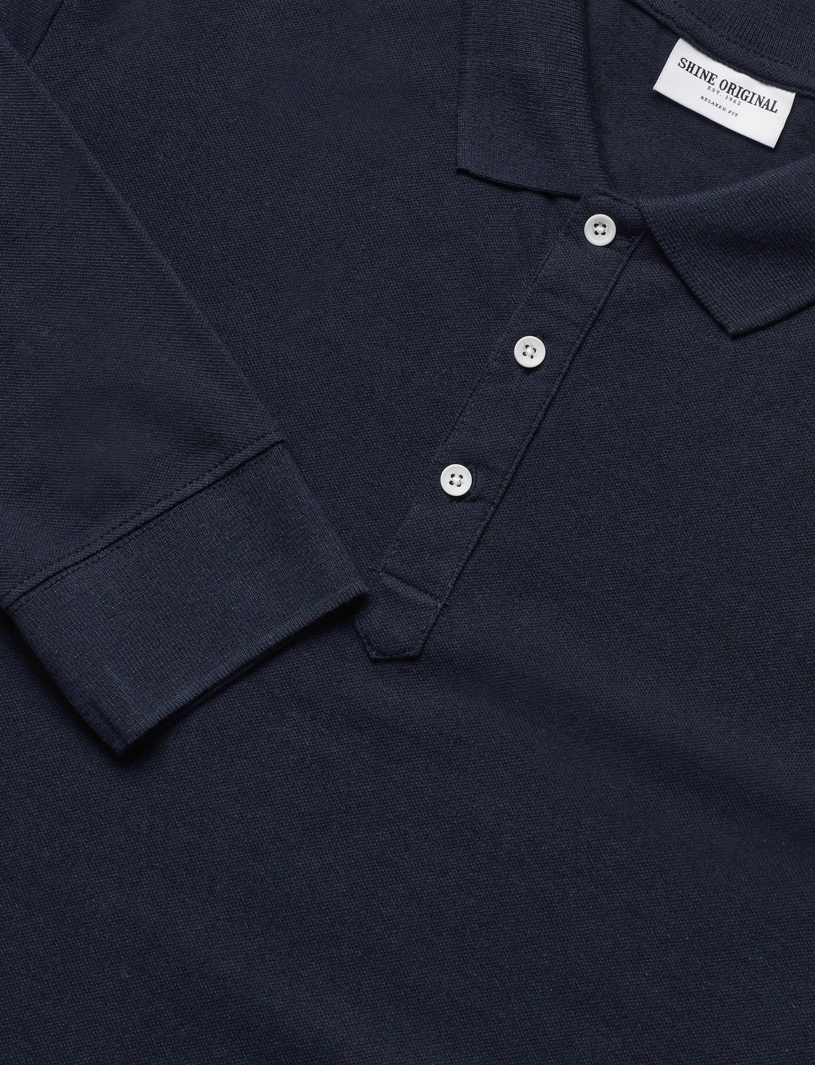 Shine Original - Long sleeve polo - die niedrigsten preise - navy - 5